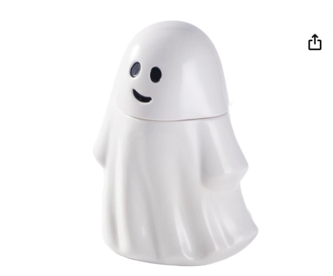 Halloween Ceramic Ghost Cookie Jar