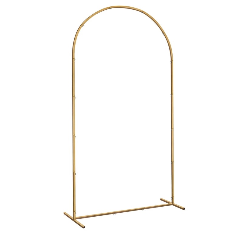 Round Iron Arch for Wedding Ceremony, Golden Balloon Stand, Metal Backdrop Decor