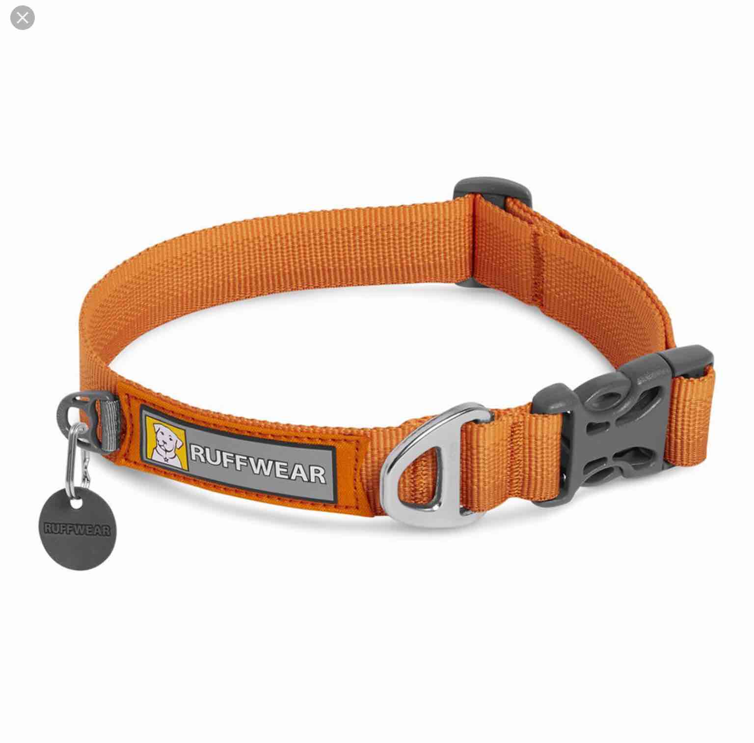 ruffwear, front range dog collar, durable and comfortable collar for everyday use, campfire orange, 14"-20"