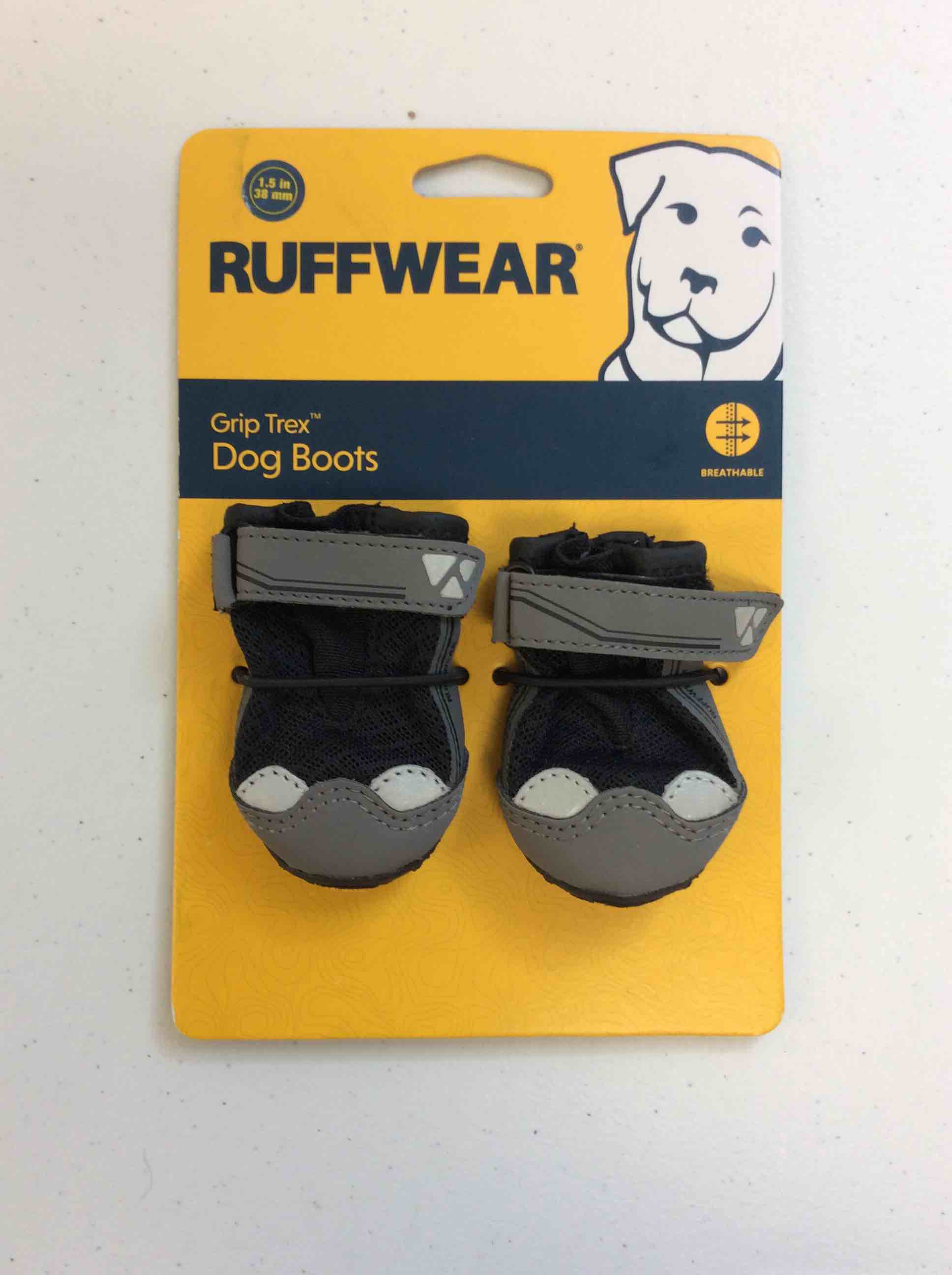 Condition photo showing New/Like New for ruffwear, grip trex dog boots, outdoor booties with rubber soles for hiking and running
