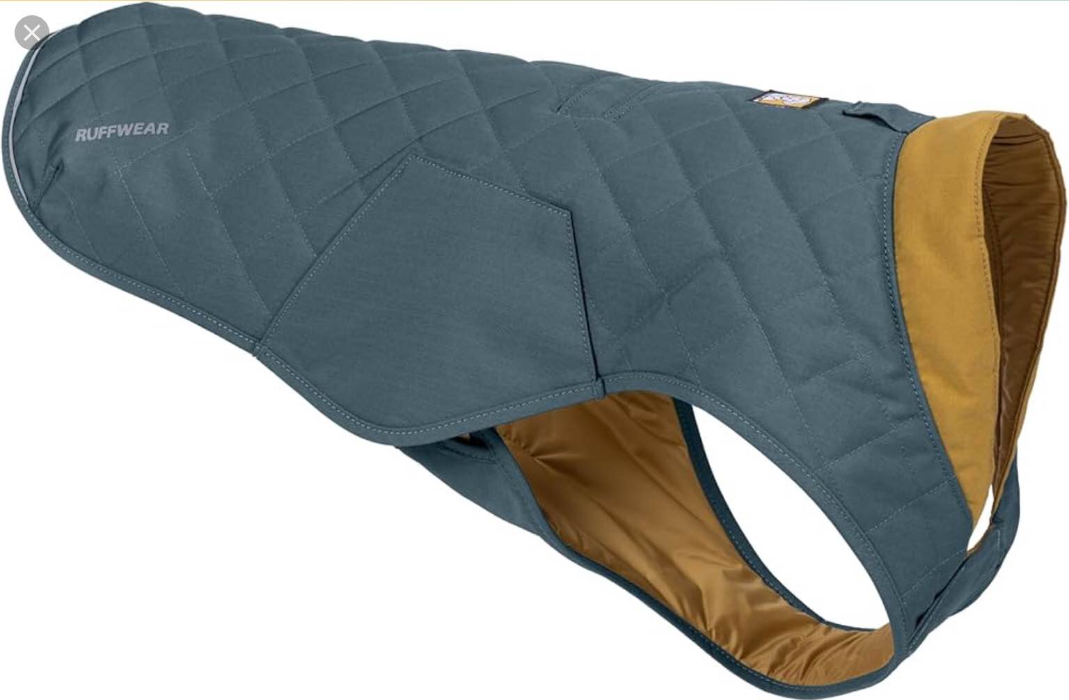 ruffwear stumptown quilted dog jacket blue medium