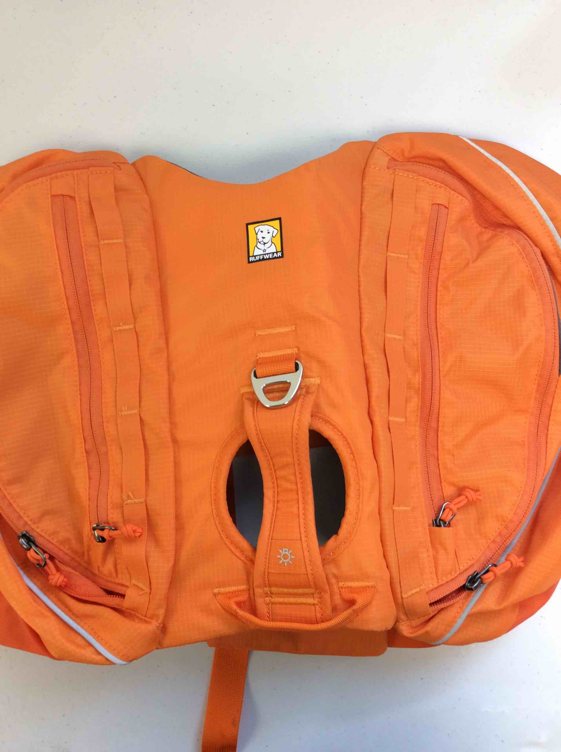 Condition photo showing Good Condition for ruffwear approach dog gear pack orange hiking harness medium