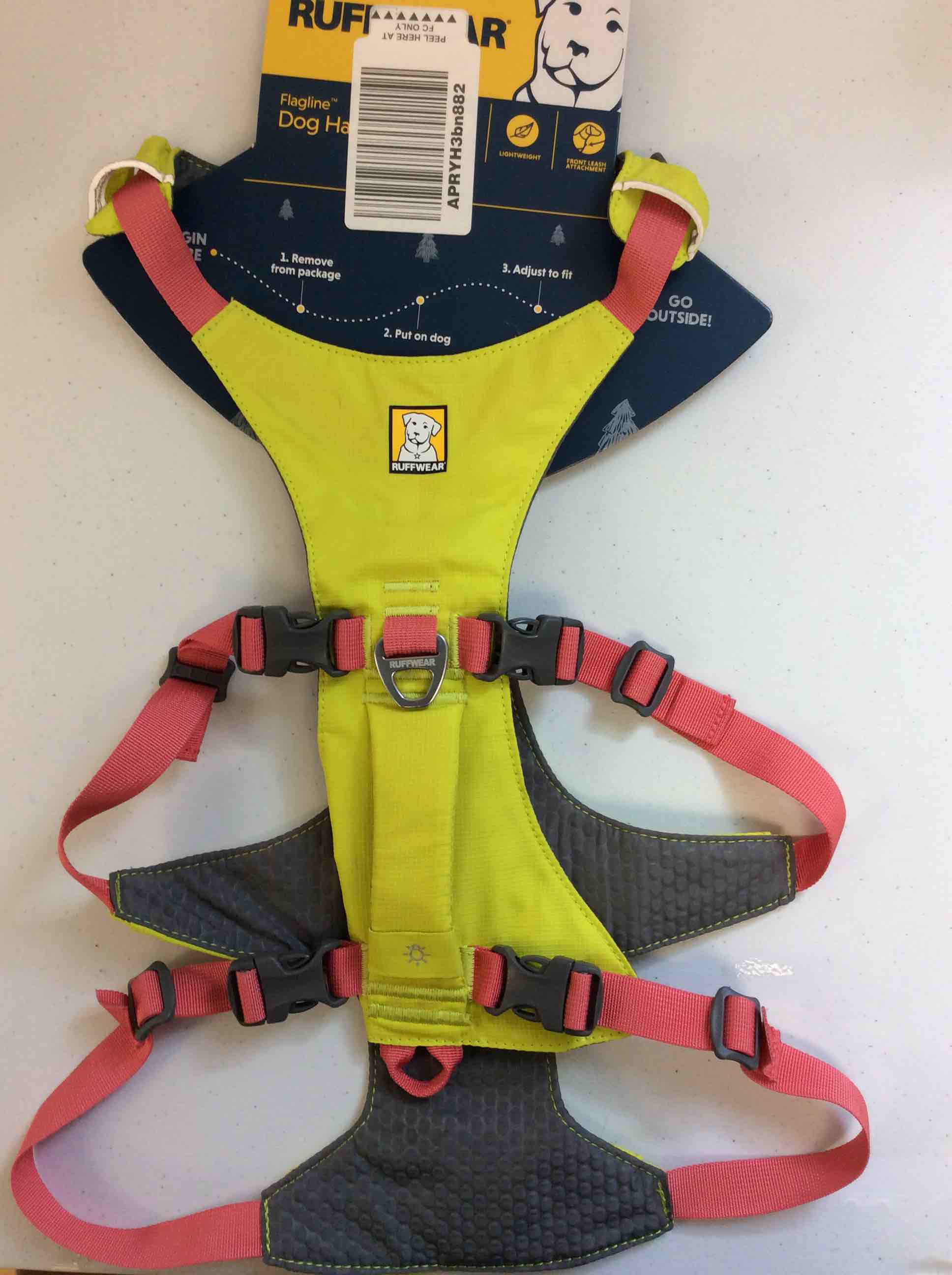 Condition photo showing Good Condition for ruffwear dog harness green and pink medium