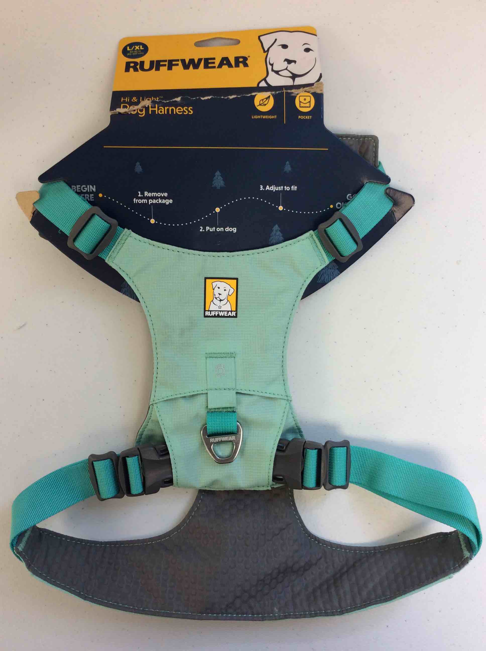 Condition photo showing Good Condition for ruffwear dog harness teal large/x-l