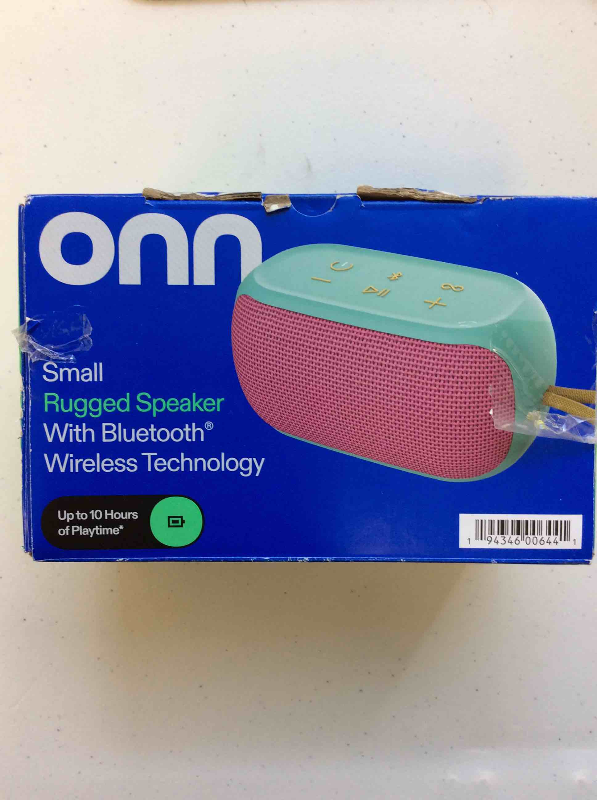 onn small rugged speaker with bluetooth wireless technology