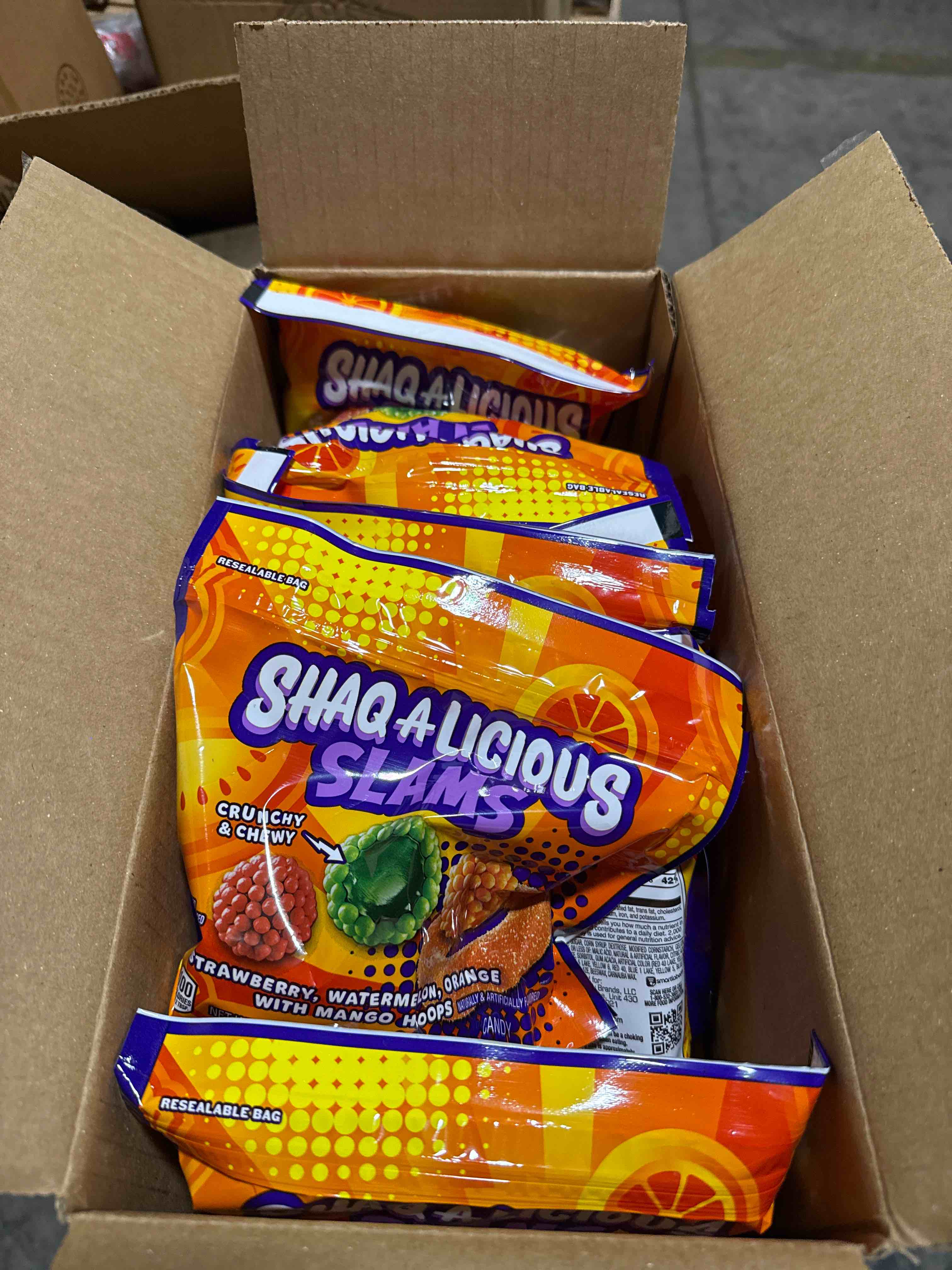 SHAQ-A-LICIOUS SLAMS Assorted Fruit Flavored Chewy, Candy Bag, 9.8 oz