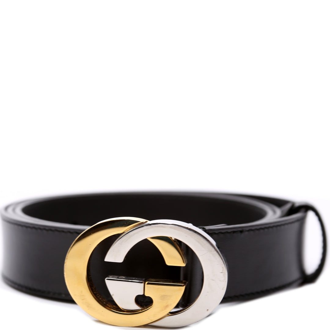 Gucci 5748067 2-Tone Interlocking G 30MM Calfskin Belt 