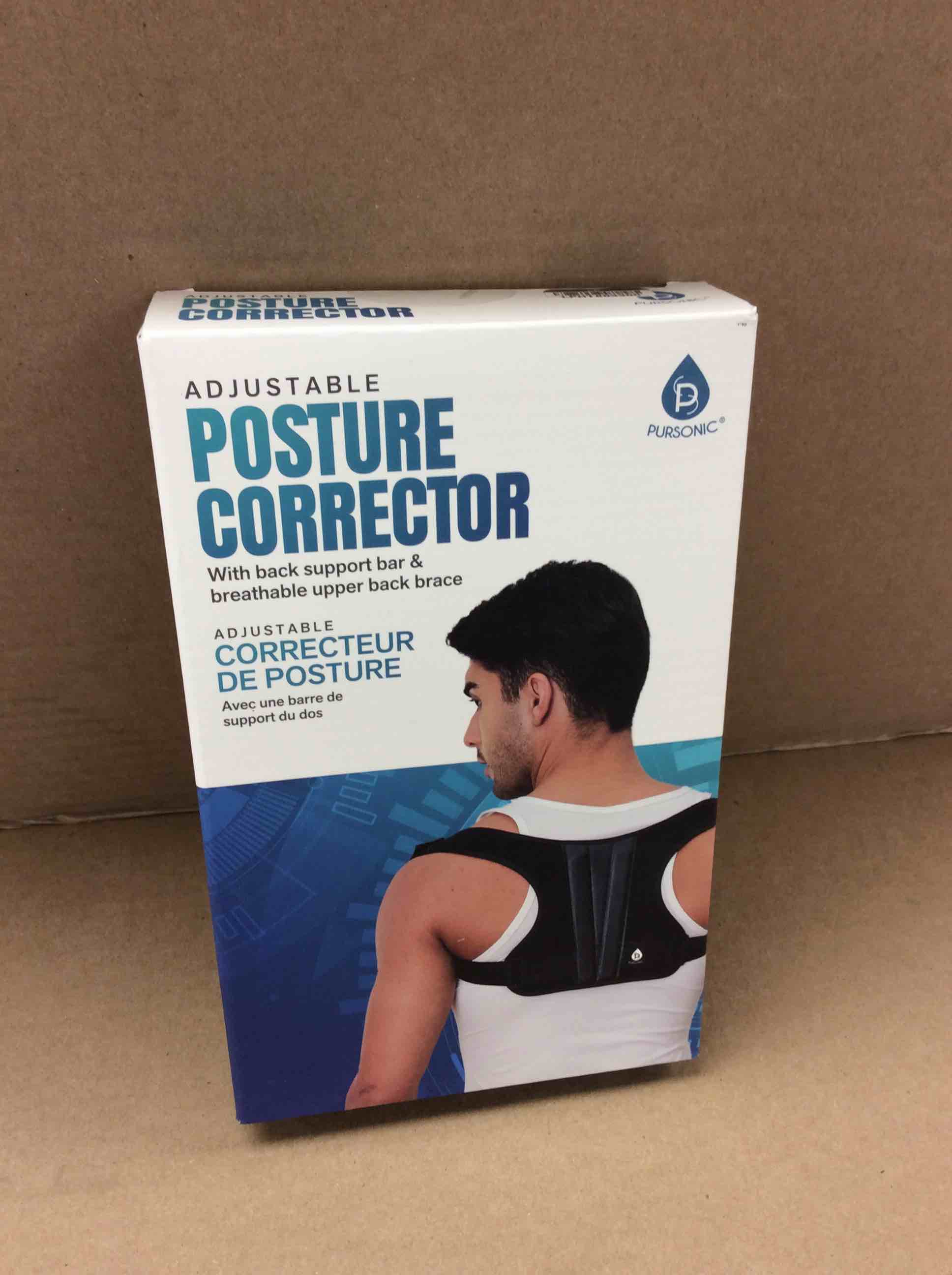 Condition photo showing New/Like New for pursonic adjustable posture corrector with back support bar & breathable upper back brace