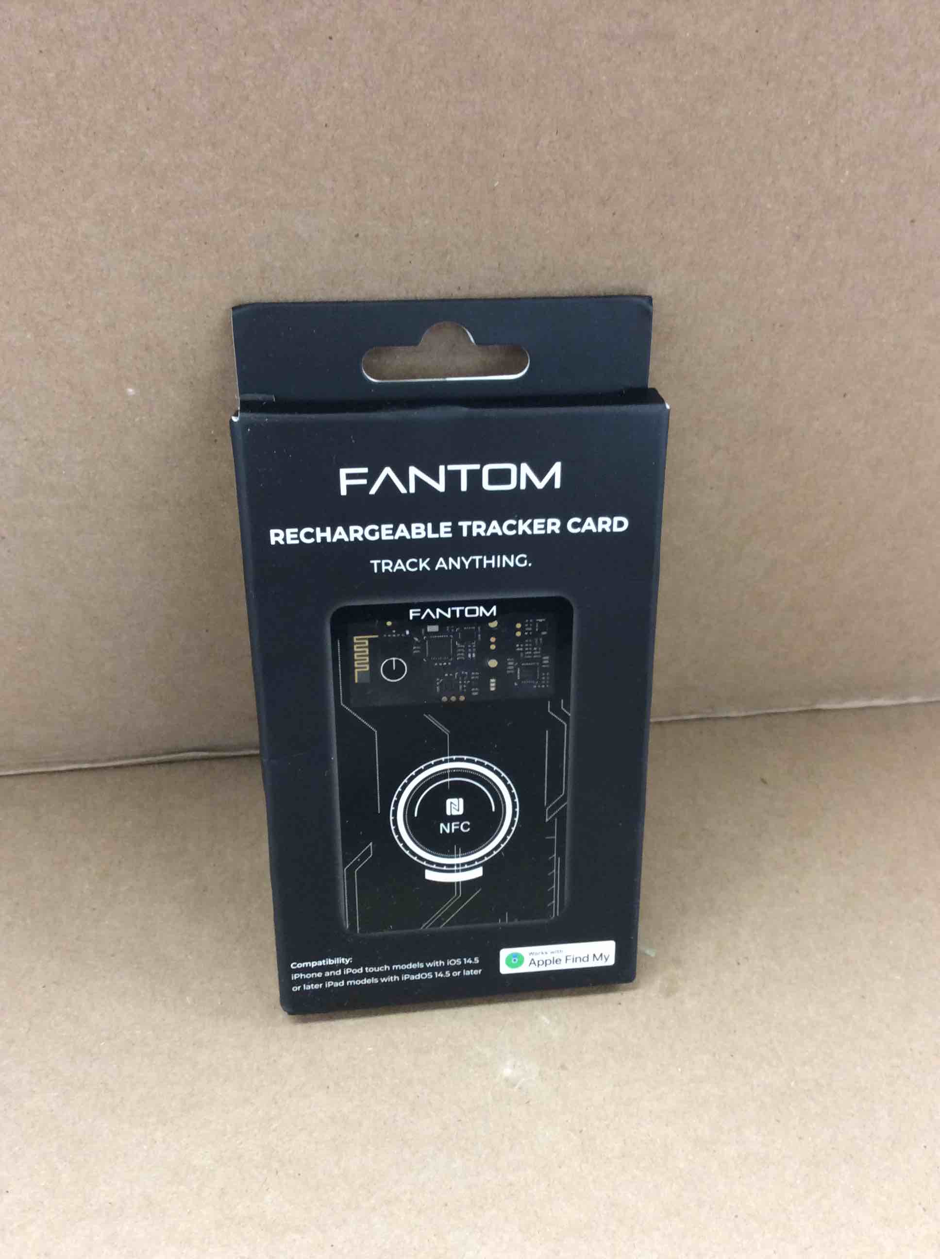 Condition photo showing New/Like New for fantom rechargeable tracker card, black