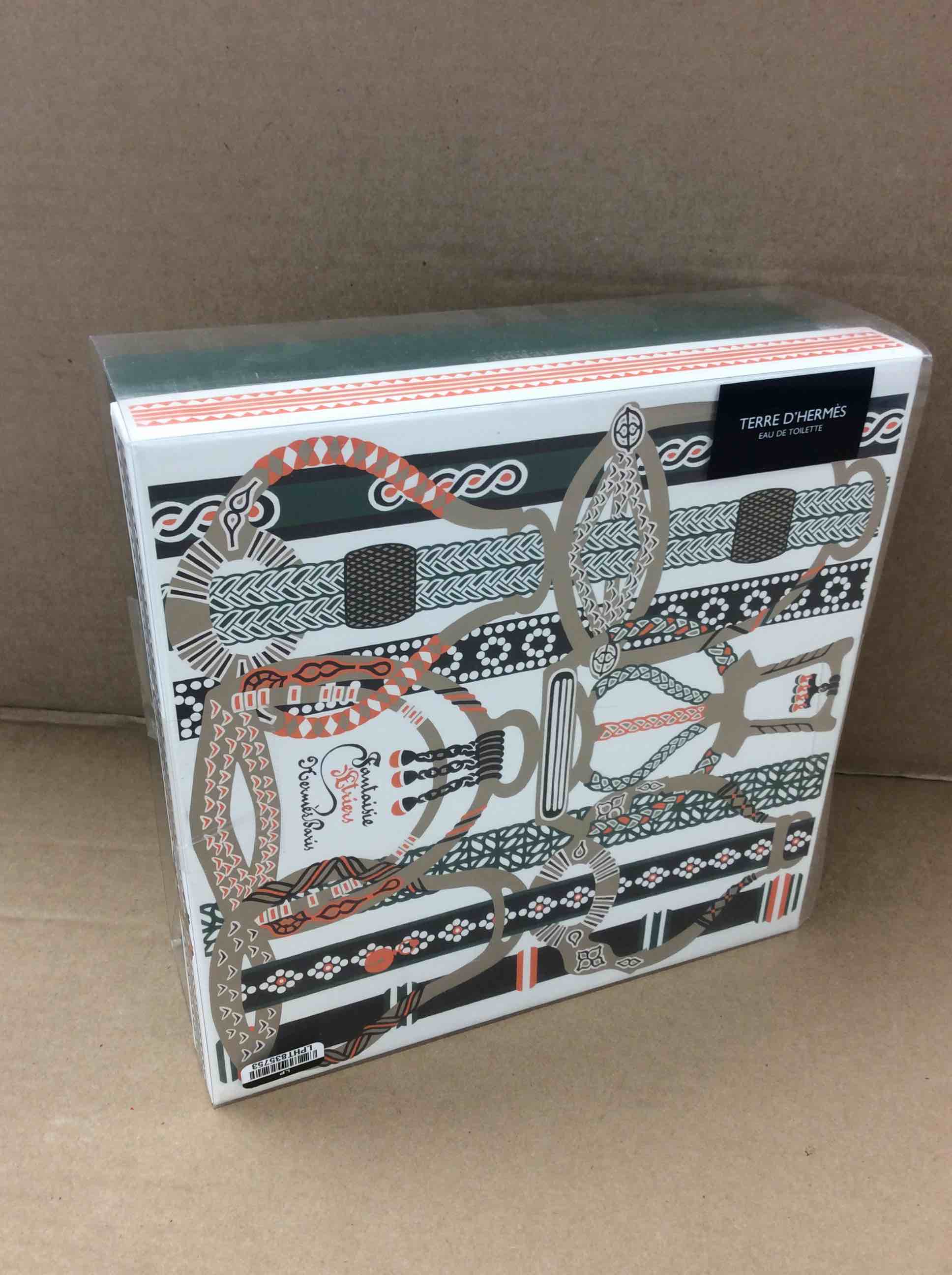Condition photo showing New/Like New for terre dhermes by hermes for men - 3 pc gift set 3.3oz edt spray, 0.42oz edt spray, 1.35oz after shave lotion