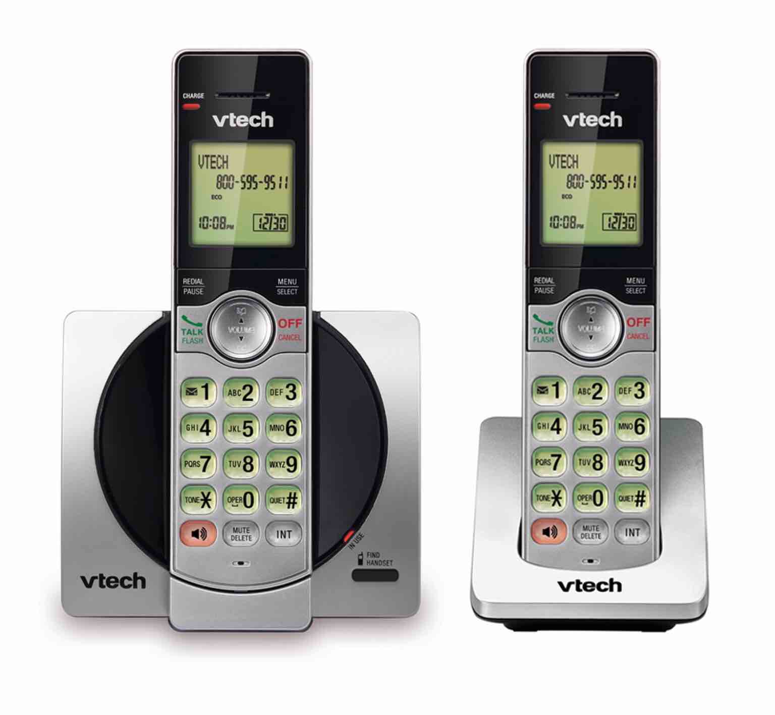 vtech cs6919-2 dect 6.0 cordless phone with caller id and handset speakerphone  2 handsets  silver/black