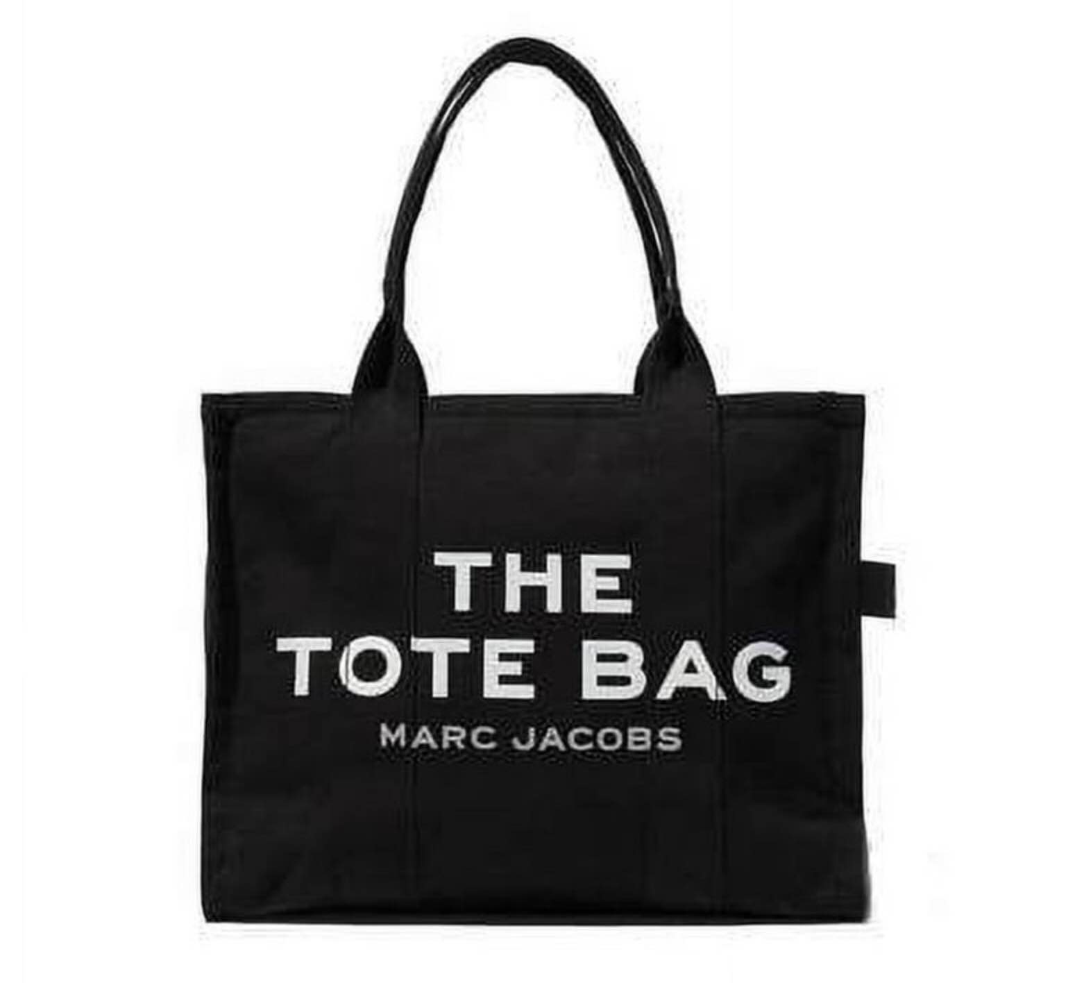 marc jacobs traveler black cotton tote bag