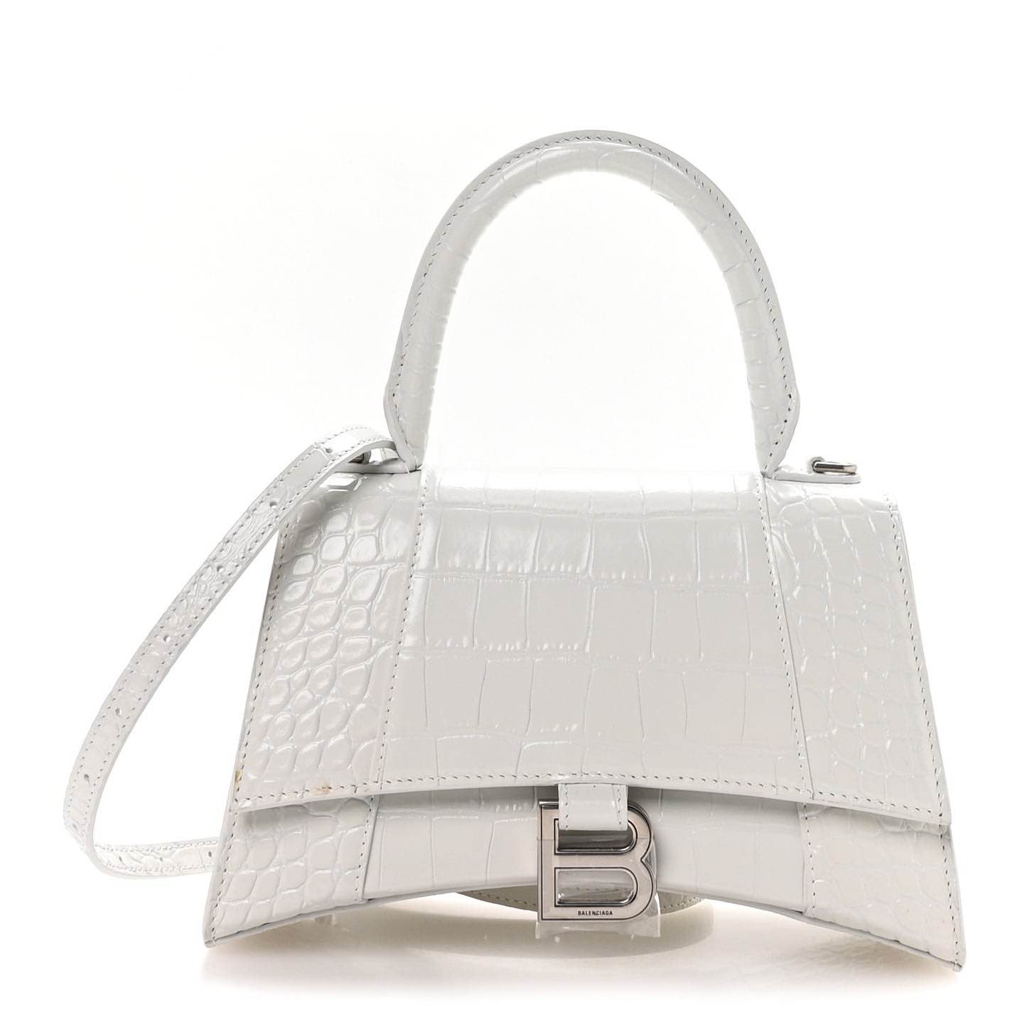 balenciaga downtown mini shoulder bag crocodile embossed
