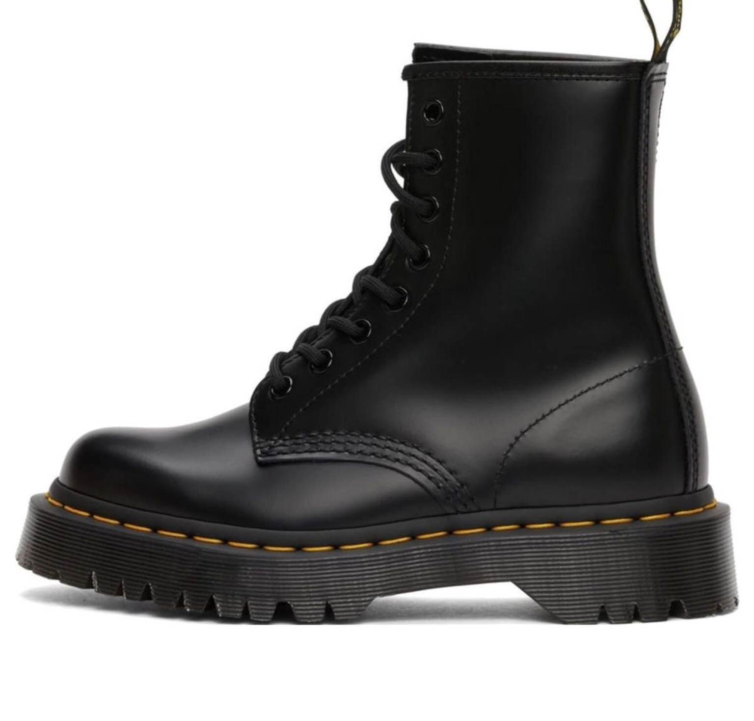 size 13 dr. martens 1460 bex plain toe boot in black smooth leather