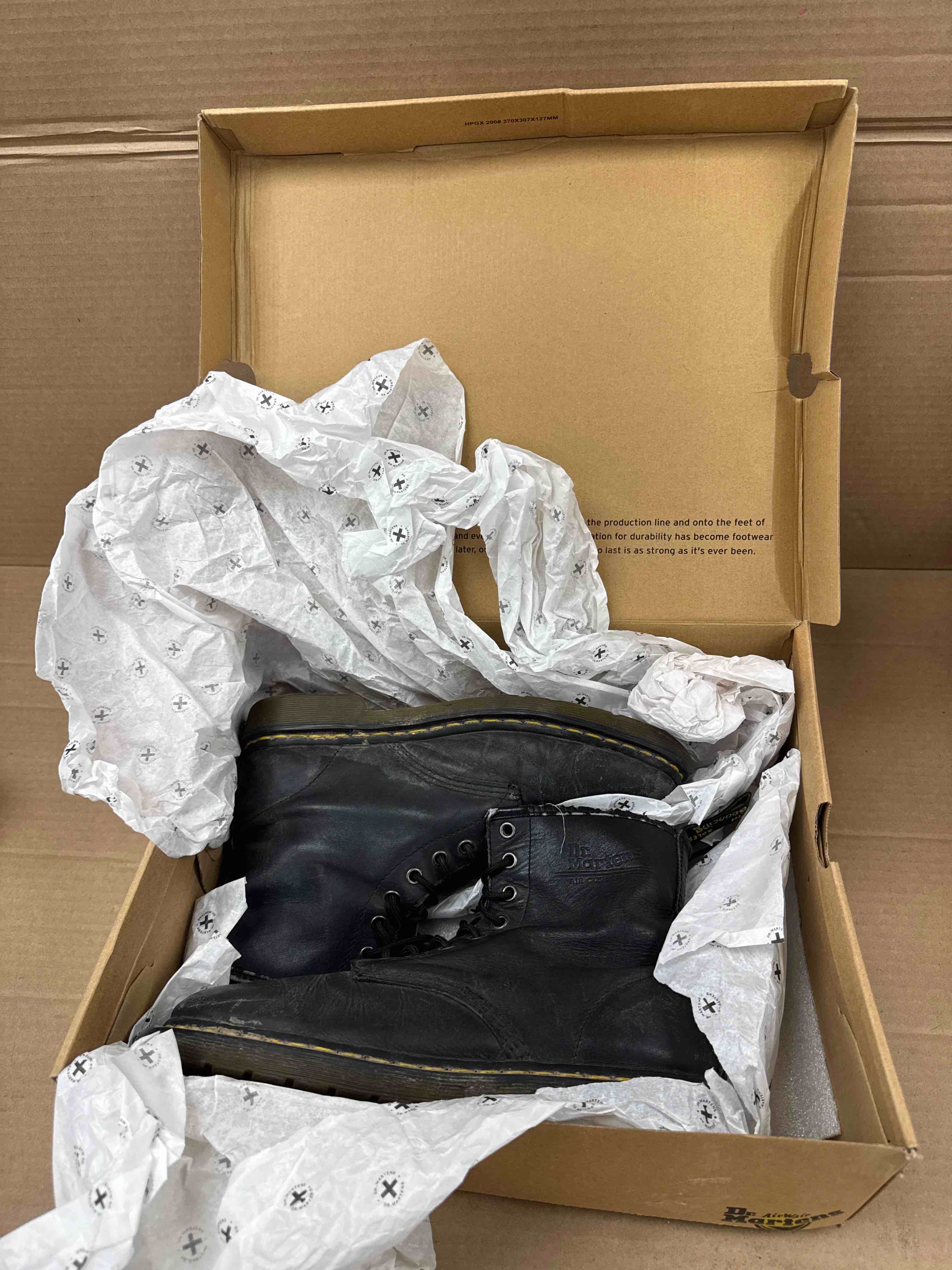 Condition photo showing As Is for women’s 12 men’s 11 dr. martens 2976 quad chelsea boot