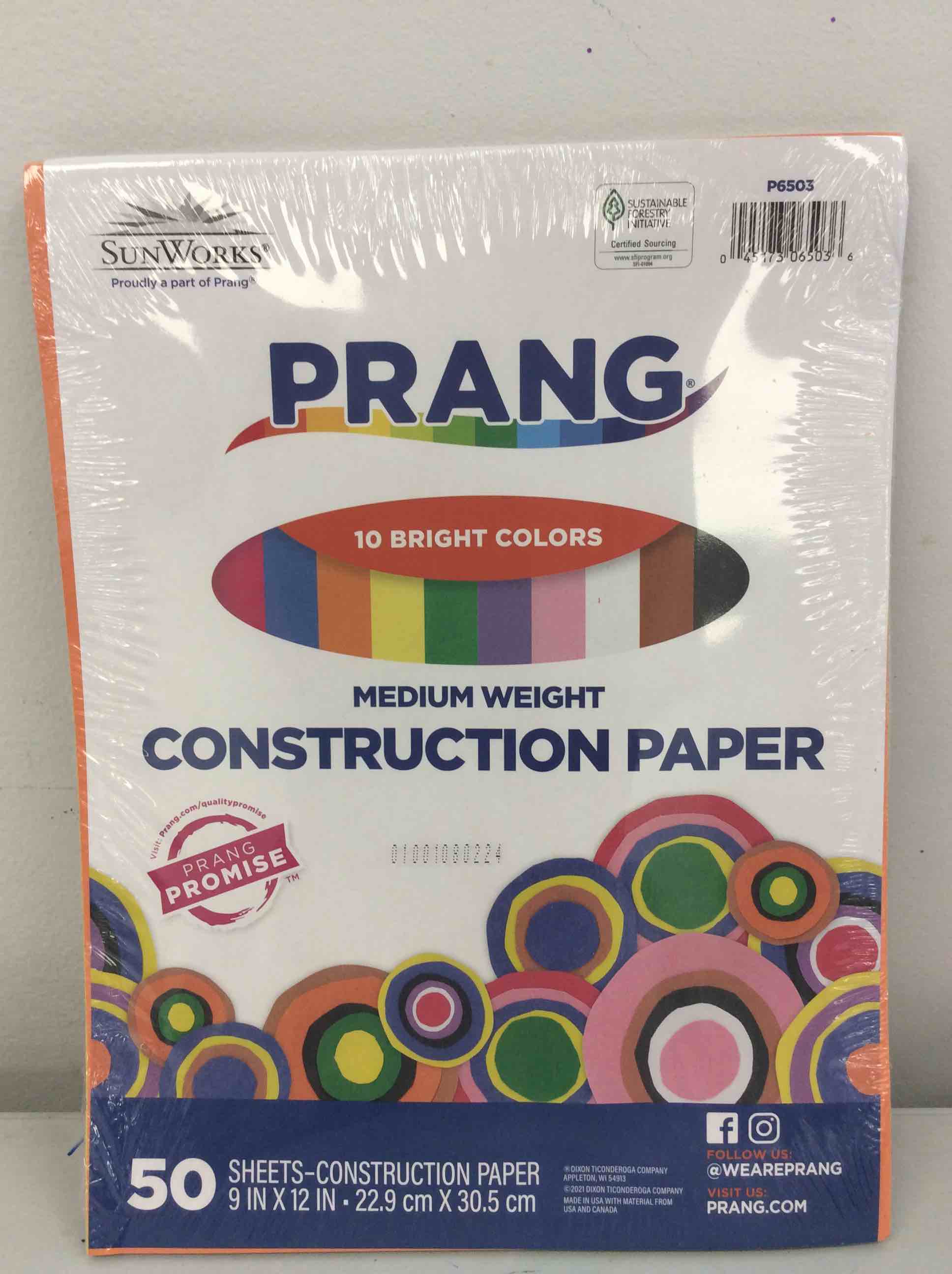 Condition photo showing New/Like New for prang medium weight construction paper 10 bright colors 50 sheets