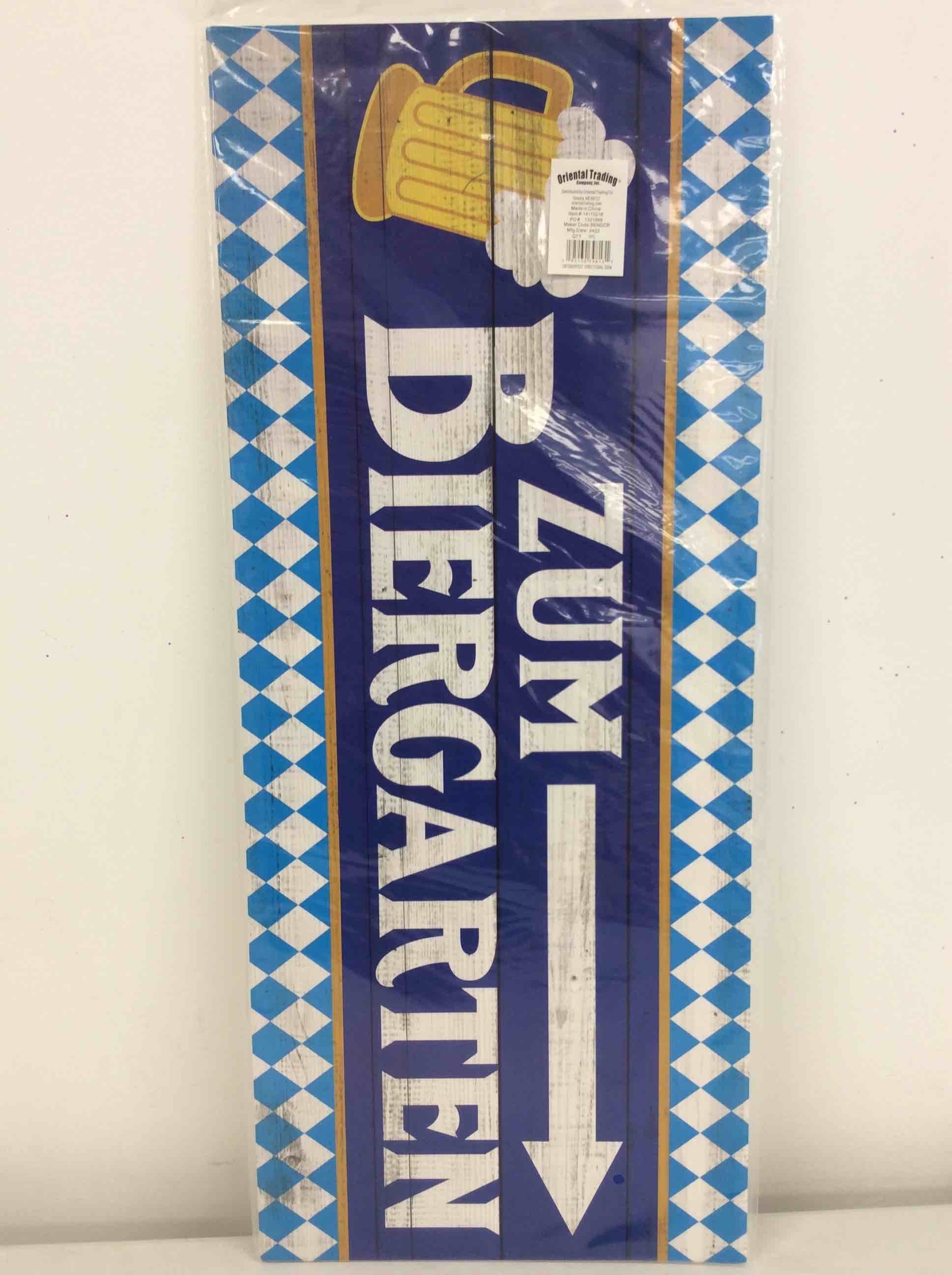 Condition photo showing New/Like New for oktoberfest zum biergarten tabletop sign