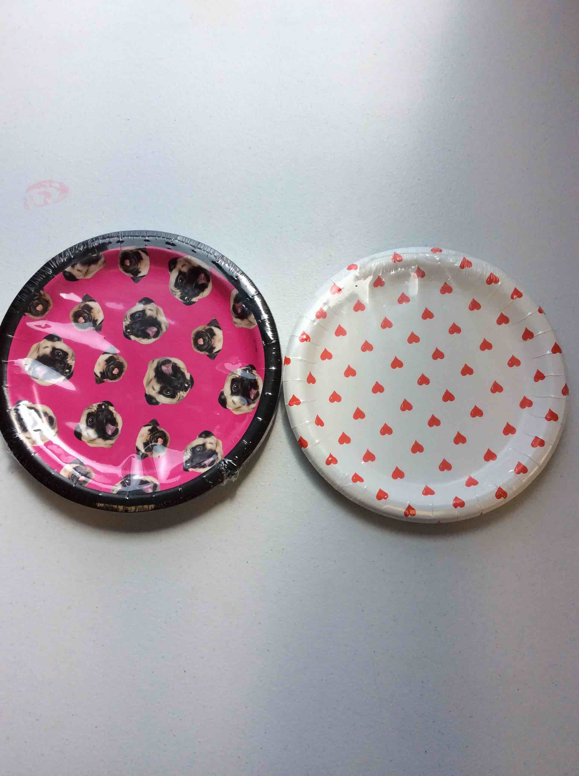 2 Packs of Plates and 6 Packs of Valentine Napkins 