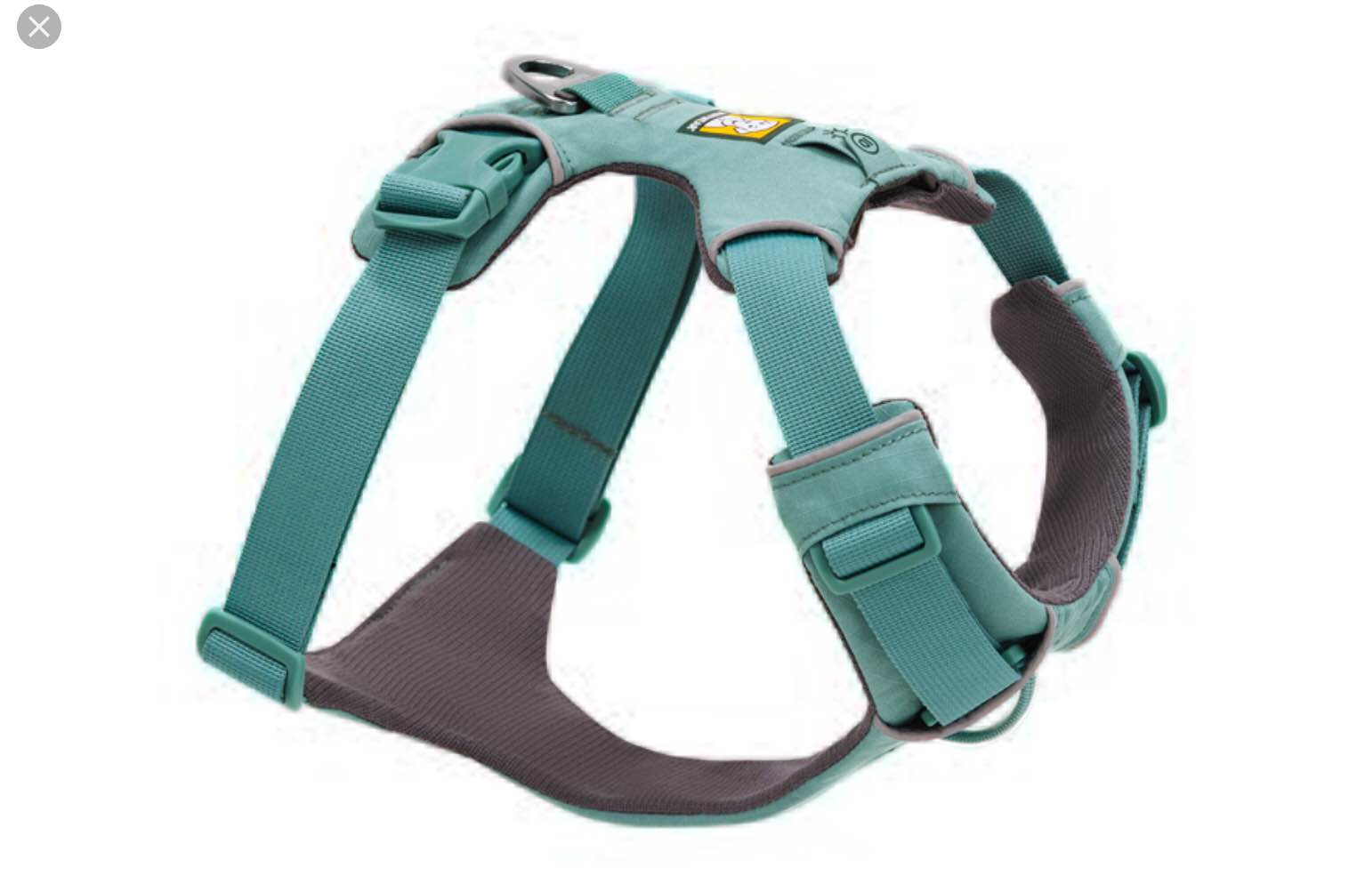 ruffwear, front range dog harness, reflective soft padded everyday harness with dual leash clips, adjustable and lightweight fit for training or walking for all dogs, river rock green, large/x-large