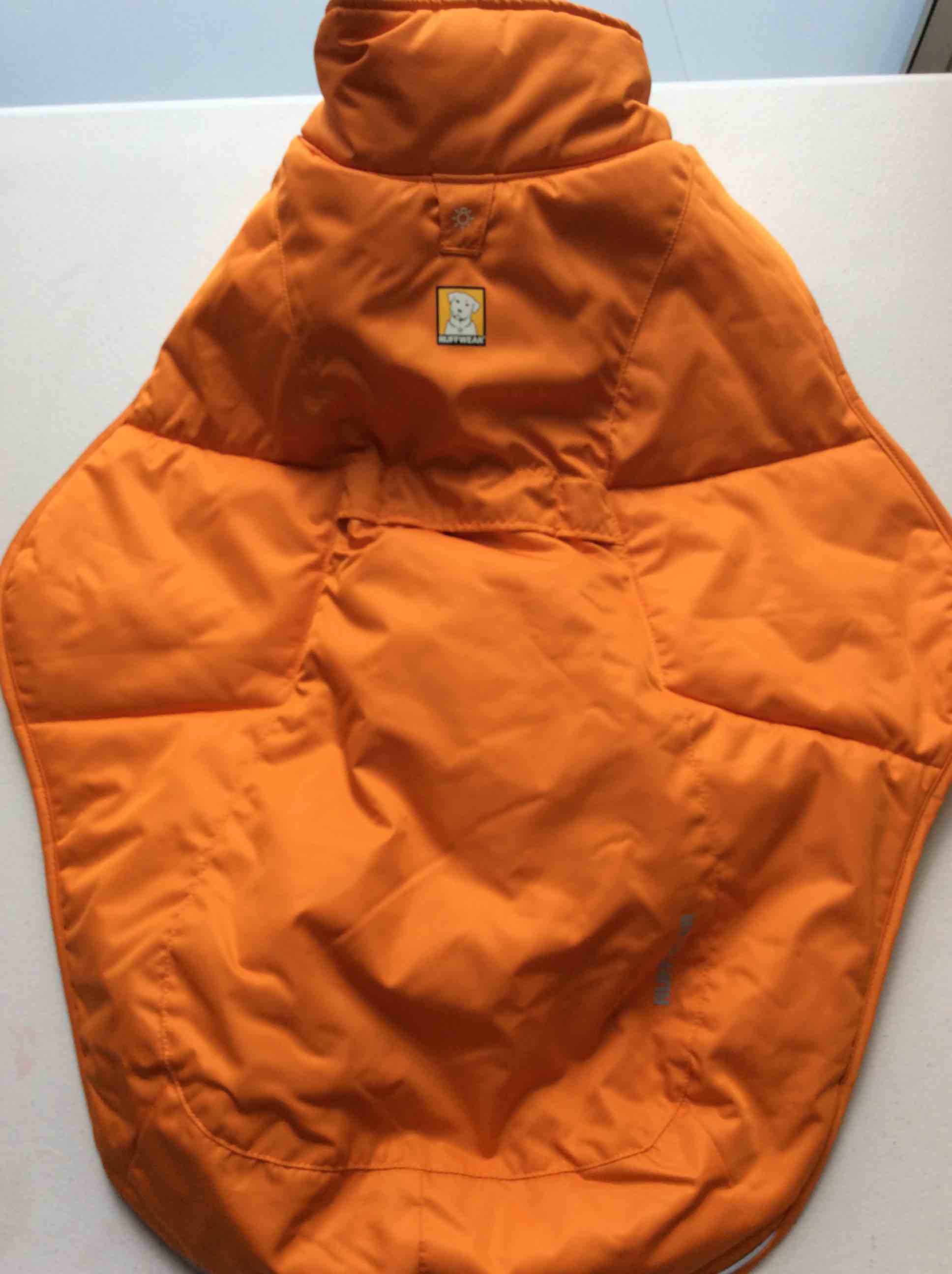 Condition photo showing New/Like New for ruffwear quinzee dog jacket orange medium