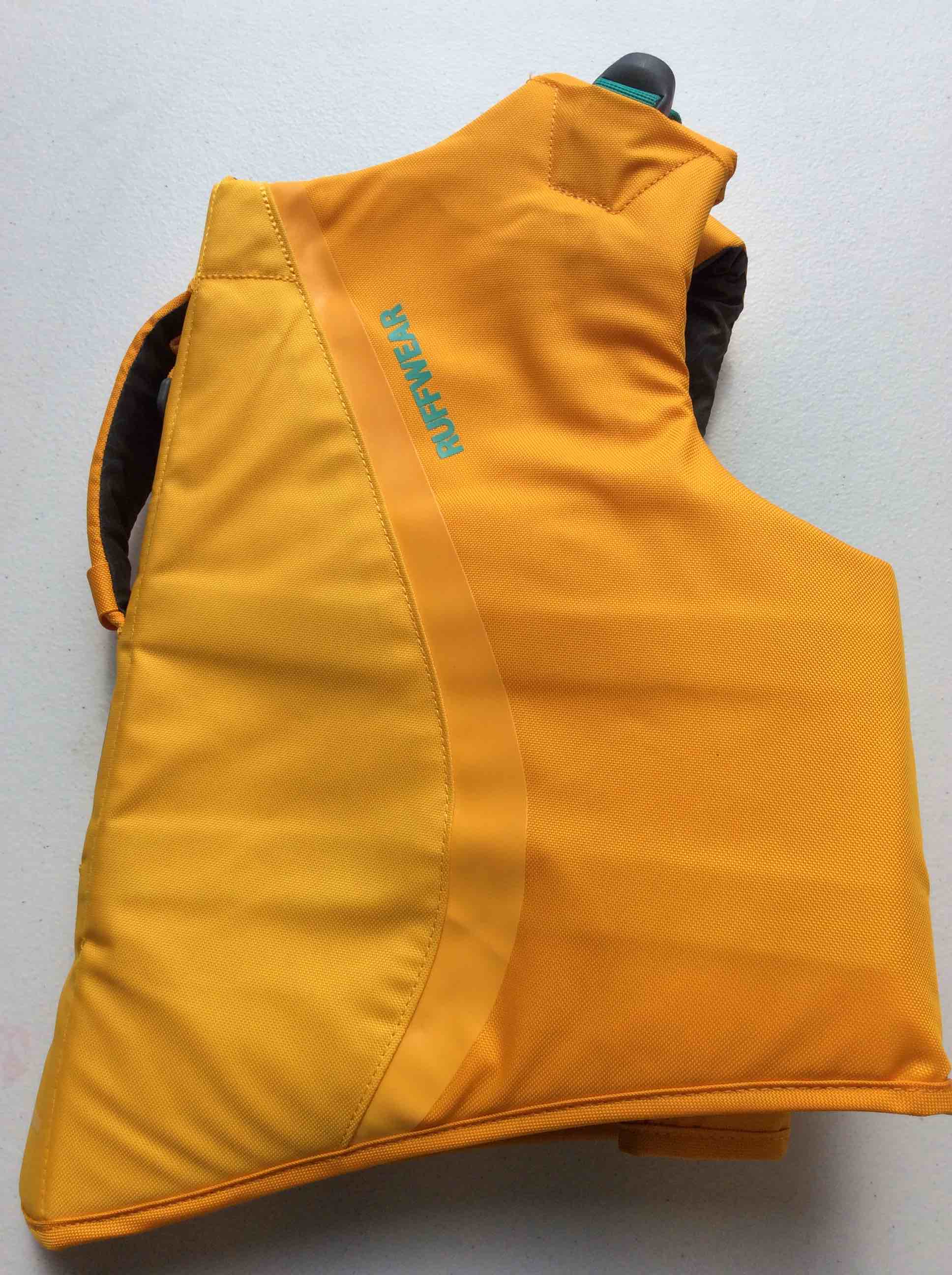 Condition photo showing New/Like New for ruffwear float coat dog life jacket yellow large