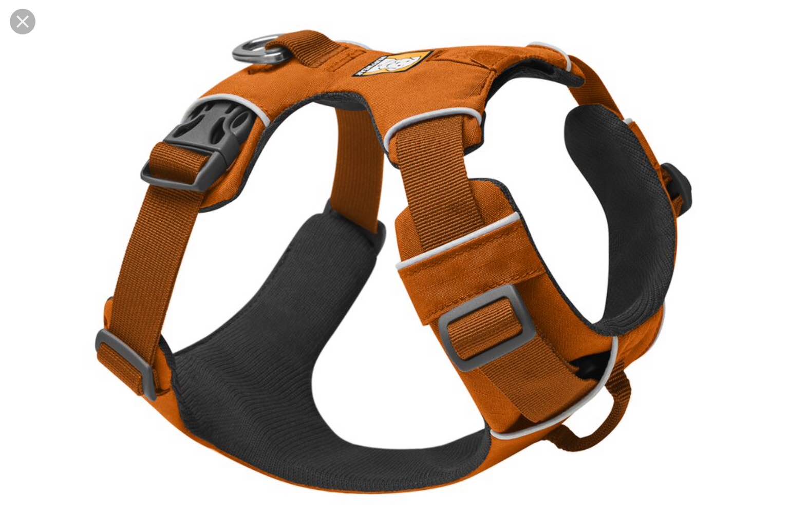 ruffwear, front range dog harness, reflective and padded harness for training and everyday, campfire orange, small