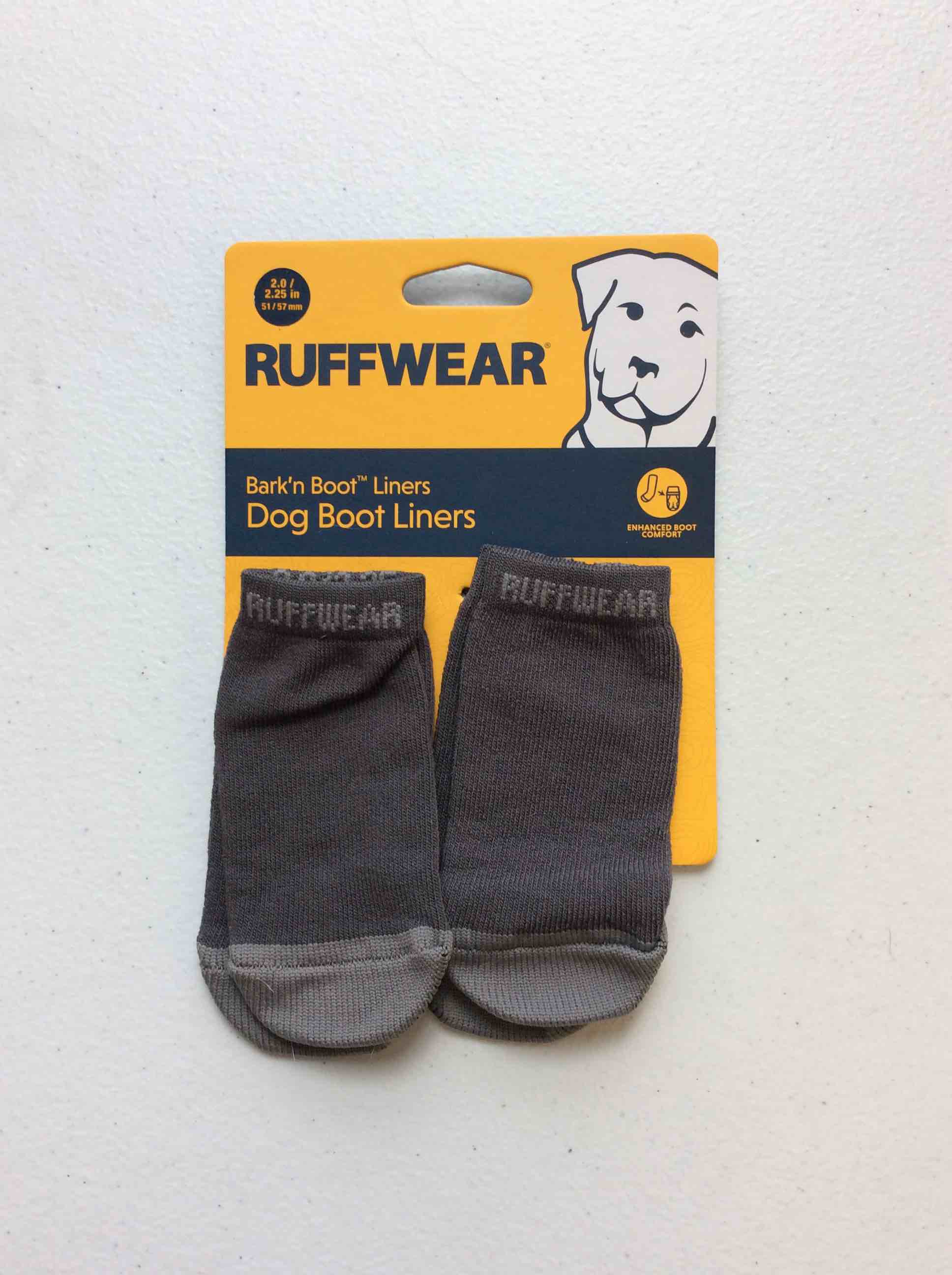 Condition photo showing New/Like New for ruffwear, bark'n boot liners stretch socks for dog boots, twilight gray, 2.00 in/2.25 in