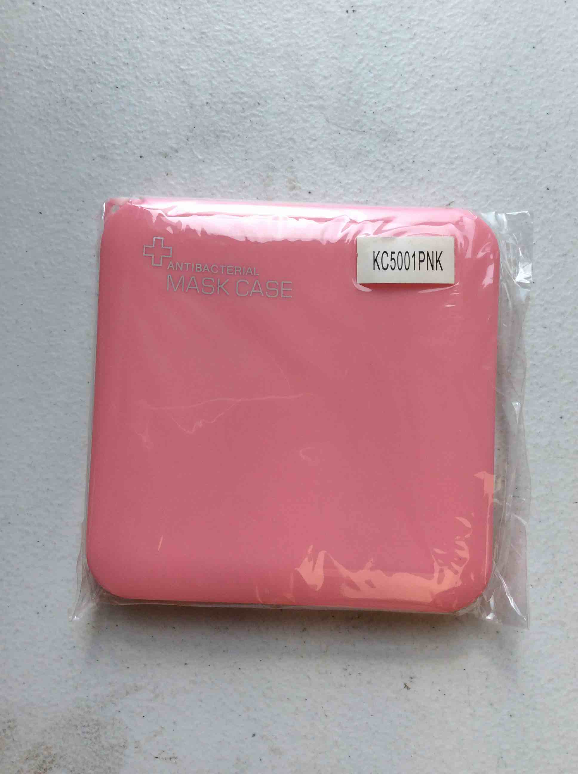 Condition photo showing New/Like New for pink antibacterial mask case