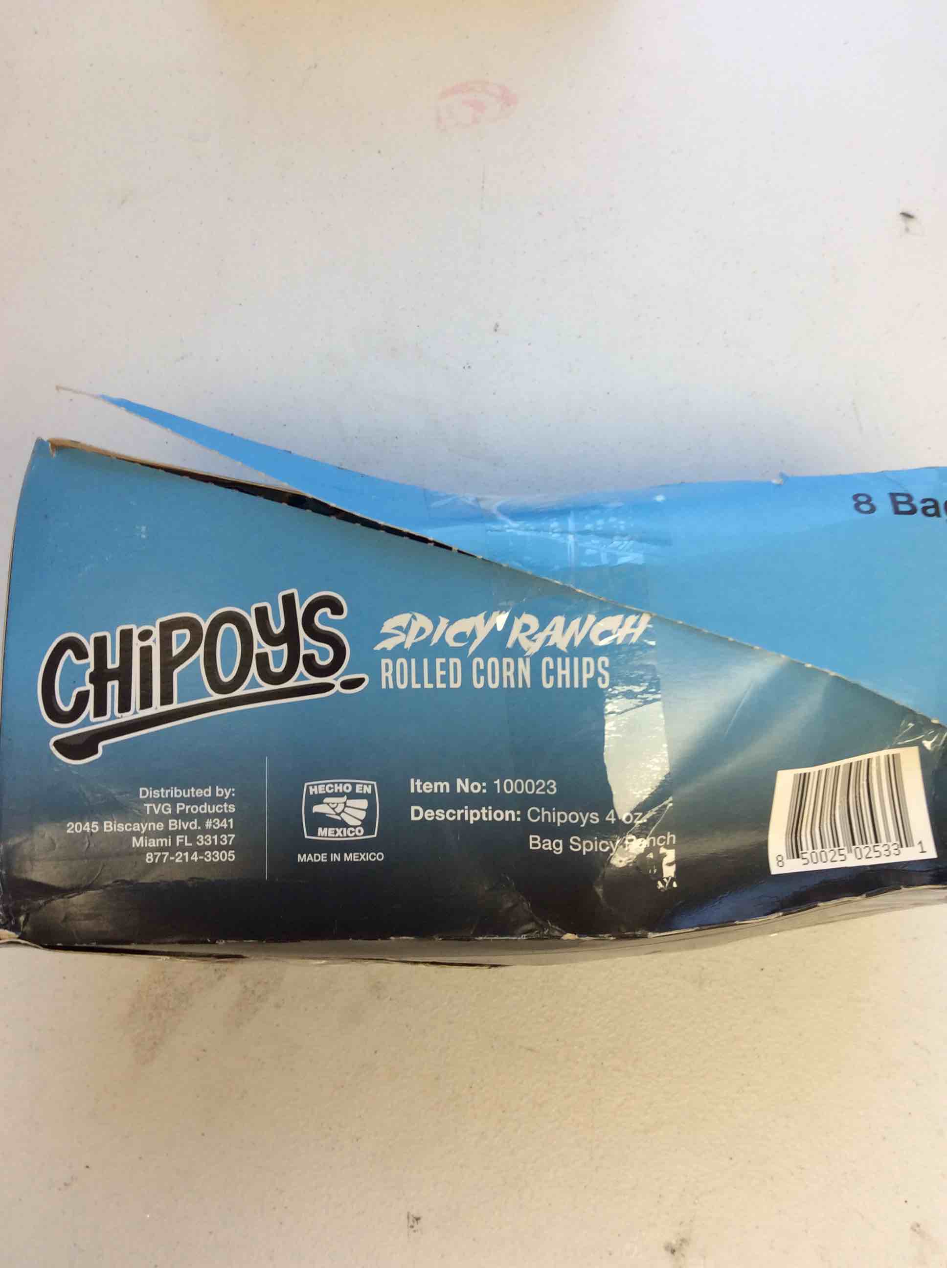 chipoys spicy ranch rolled corn chips 8 bags 4 oz