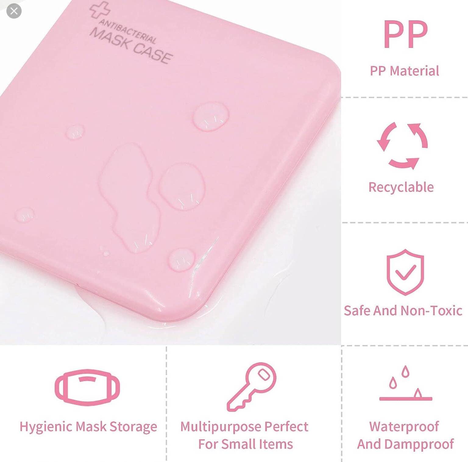 pink antibacterial mask case