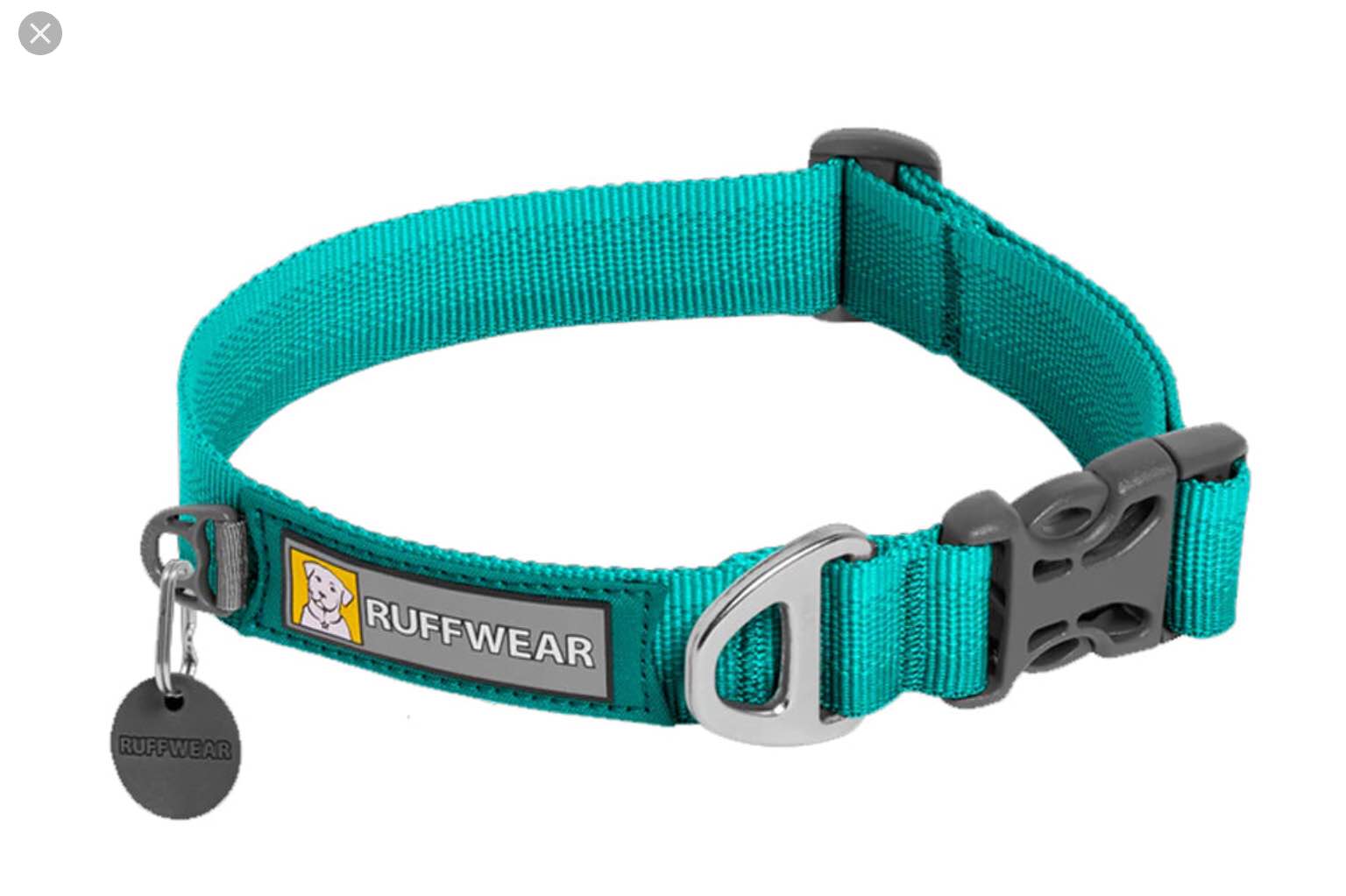 ruffwear, front range dog collar, durable and comfortable collar for everyday use, aurora teal, 11"-14"