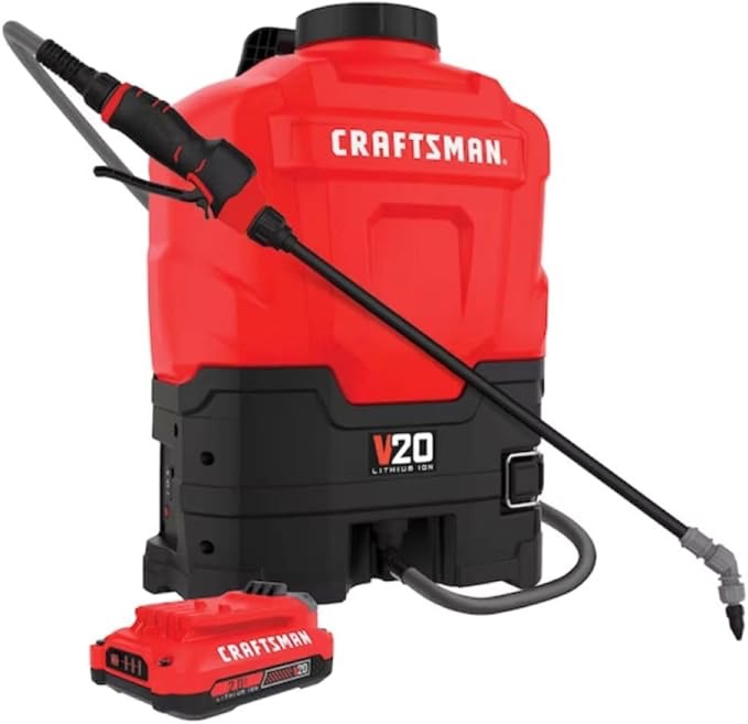 craftsman 20v* lithium-ion battery powered 4 gallon backpack sprayer