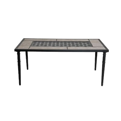 allen + roth thomas lake rectangle outdoor dining table 39-in w x 67-in l with umbrella 