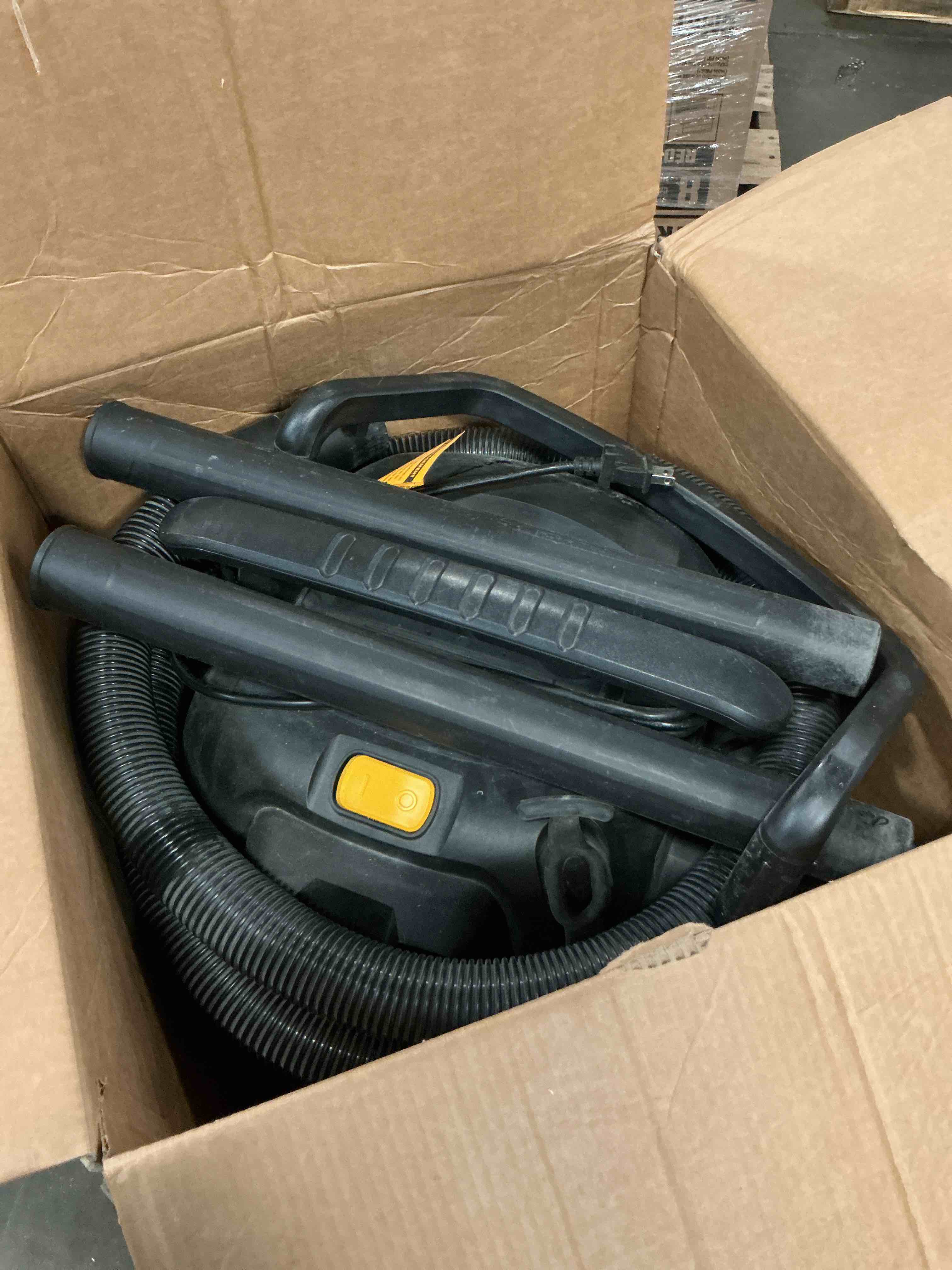 Condition photo showing As Is for dewalt 9 gallon poly wet/dry vac dxv09pz, shop vacuum for workshop/jobsite yellow