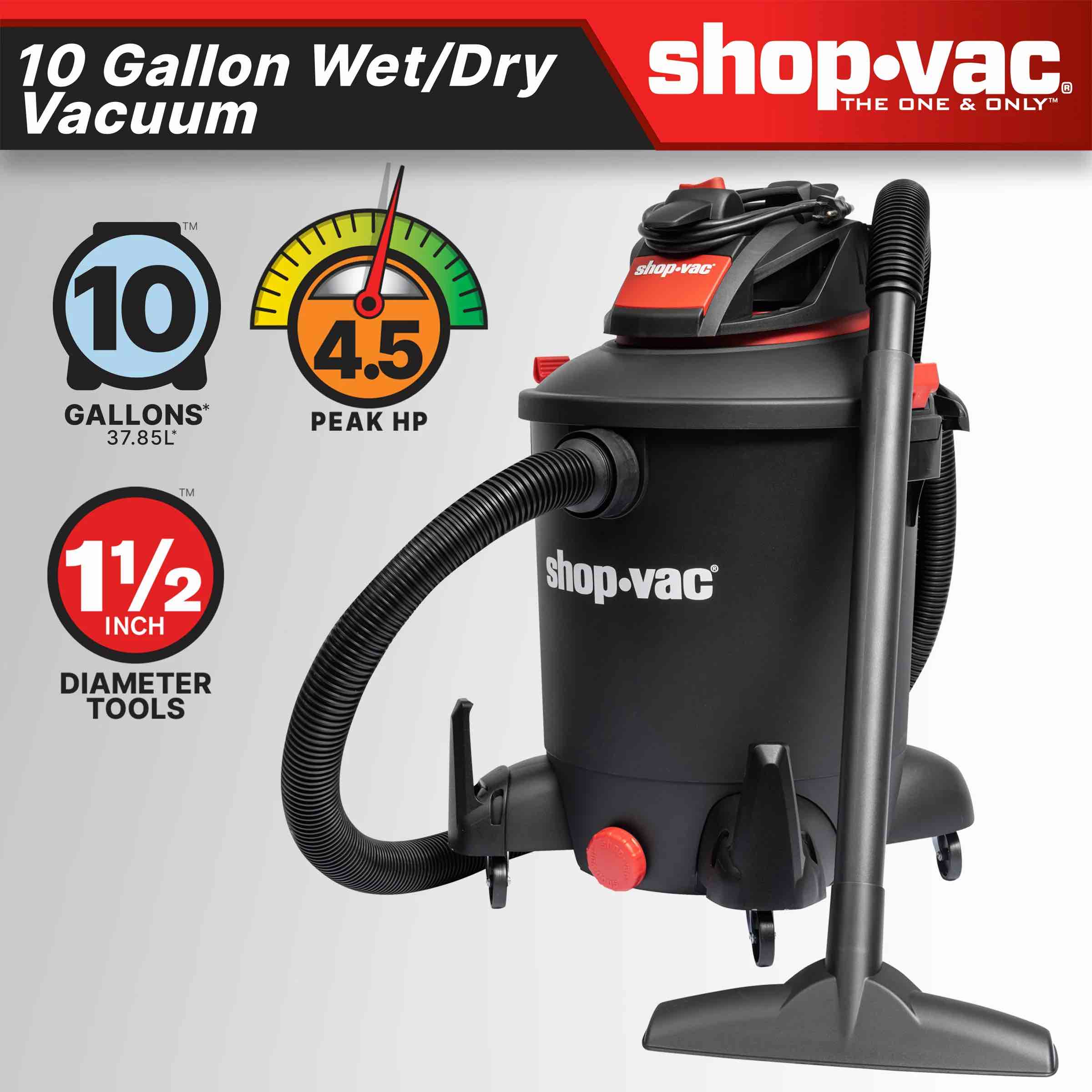 shop-vac 12-gallon 5.5 hp corded wet/dry s
