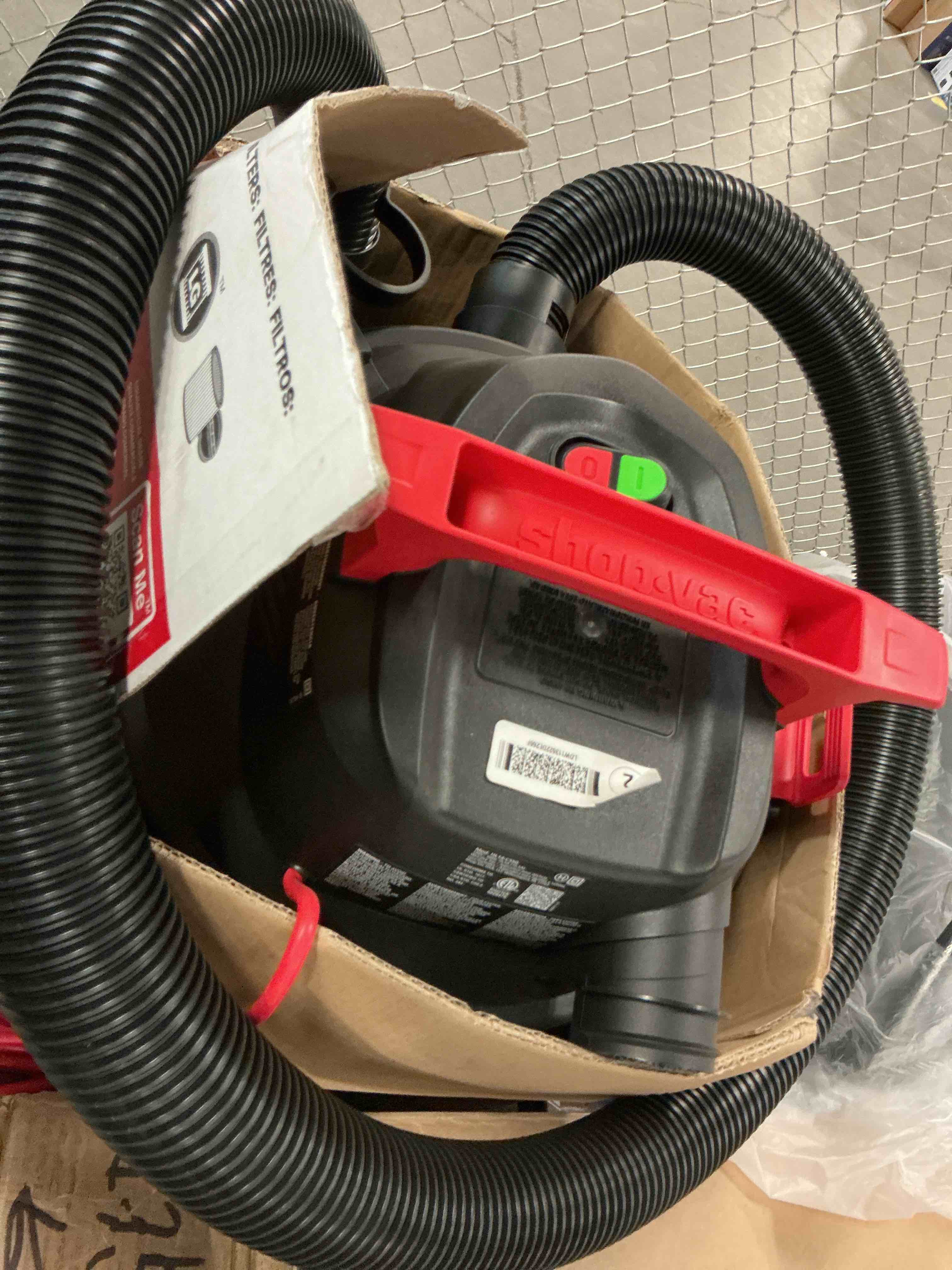 Condition photo showing As Is for shop-vac 12-gallon 5.5 hp corded wet/dry s