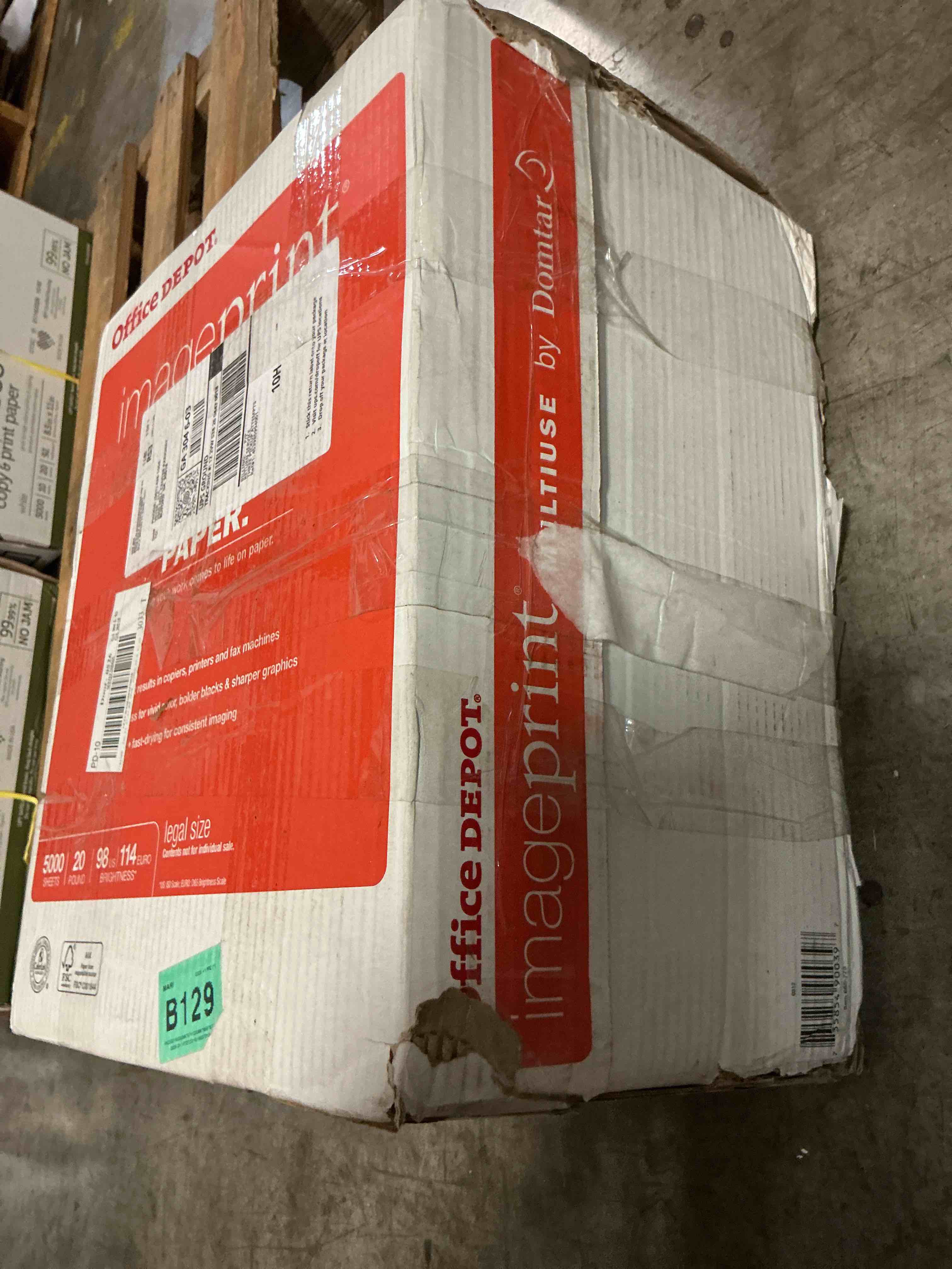 Condition photo showing Good Condition for office depot imageprint fsc certified multiuse paper by domtar, 8 1/2in x 14in, 20 lb, white, 500 sheets per ream, case