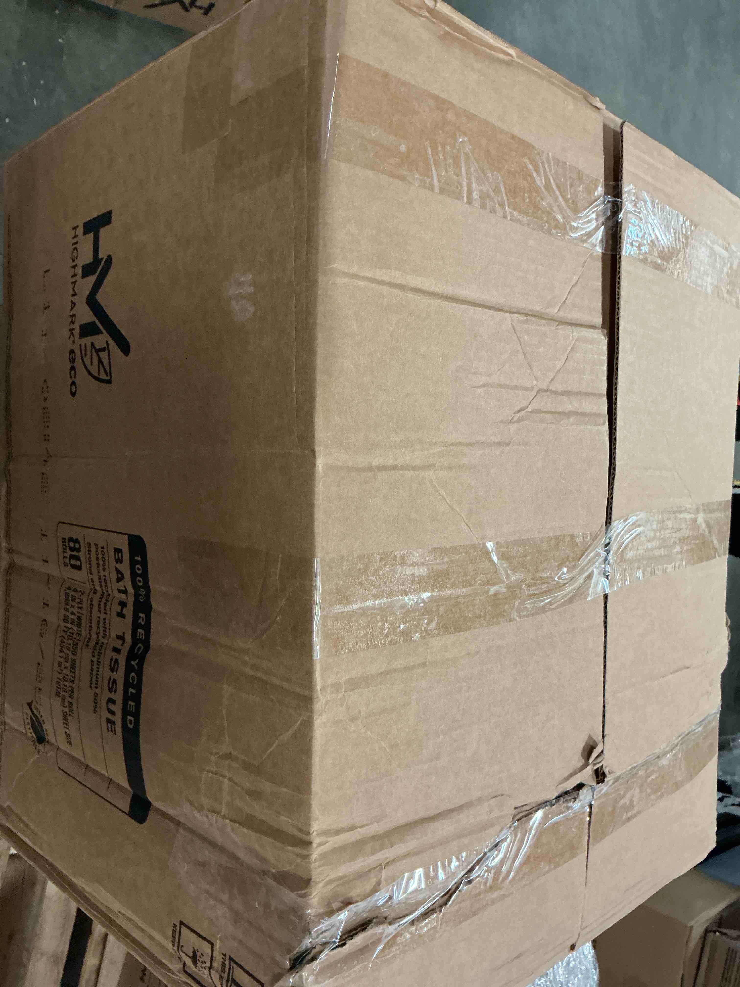 Condition photo showing New/Like New for highmark 100% recycled bathroom tissue, 550 sheets per roll, case of 80 rolls