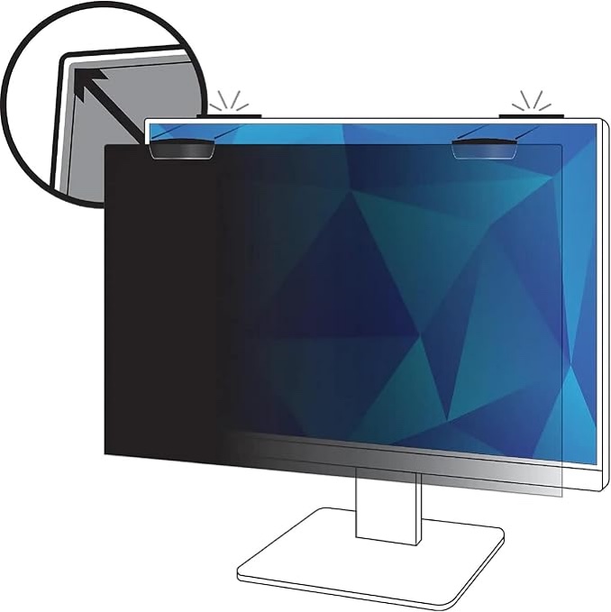 3M Privacy Filter for 21.5  Full Screen Monitor with Magnetic Attach  Black
