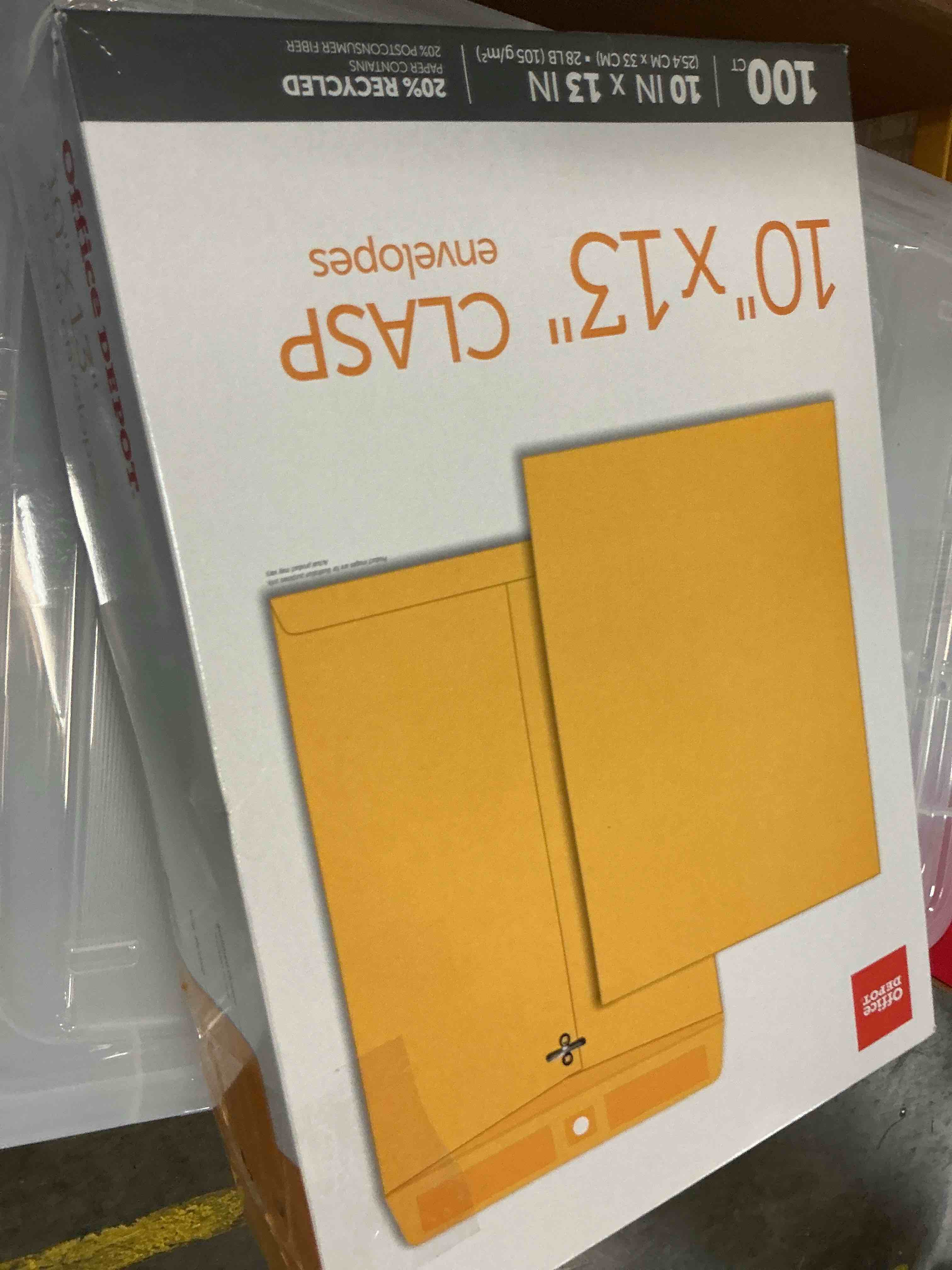 Condition photo showing Good Condition for office depot® brand clasp envelopes  10  x 13   brown  box of 100