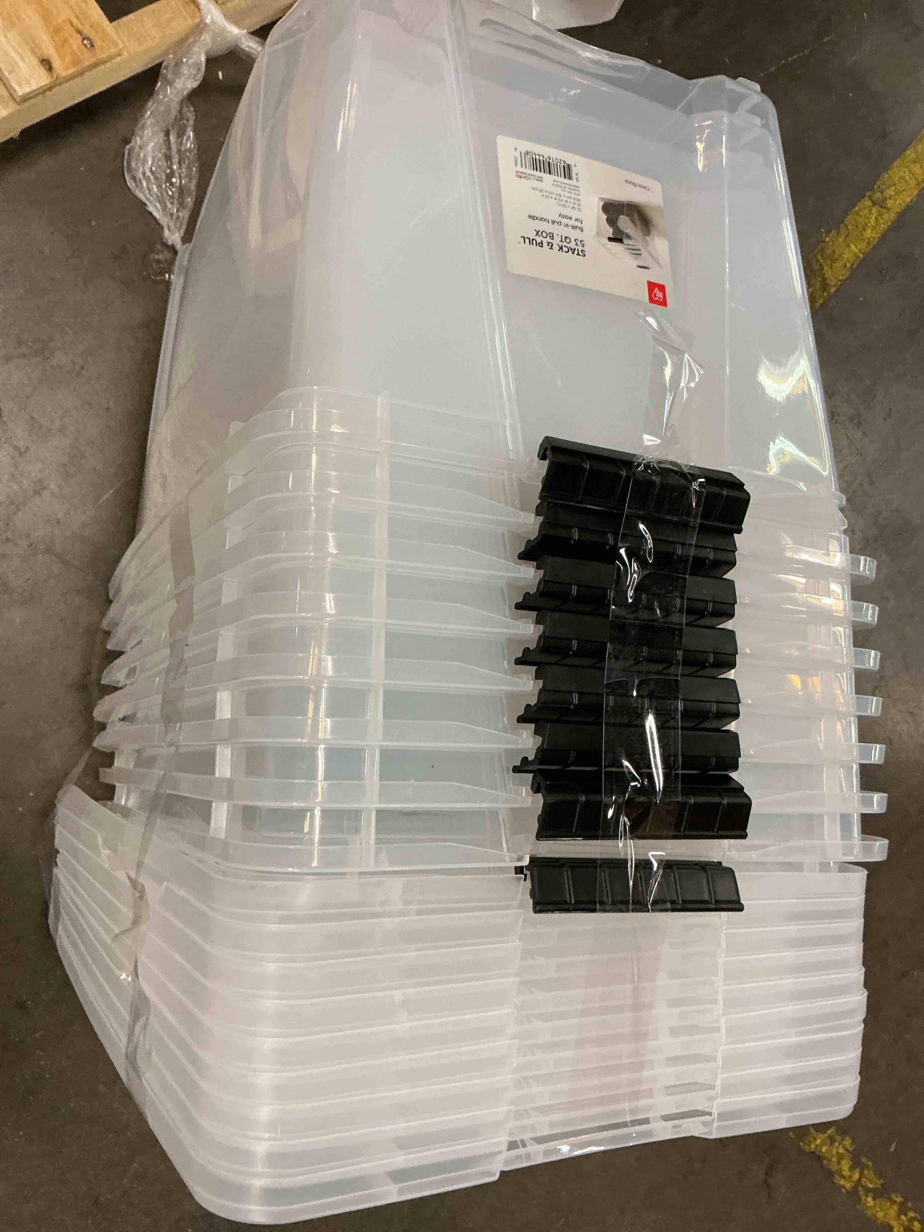 Condition photo showing Good Condition for iris usa 53qt plastic storage bin with lid and secure latching buckles 8 pcs 