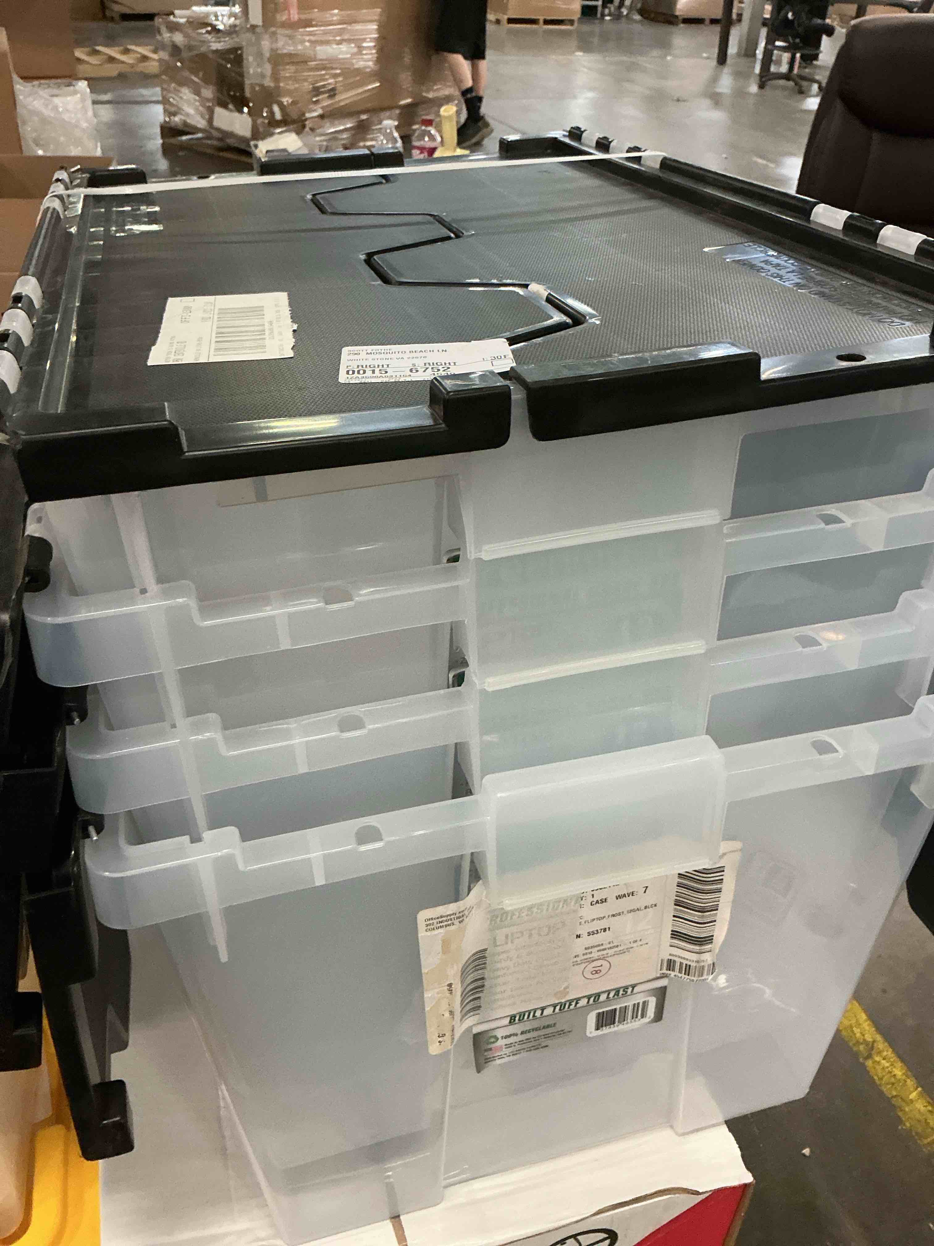 Condition photo showing Good Condition for hng lid tote blk/clr 12g (pack of 4)