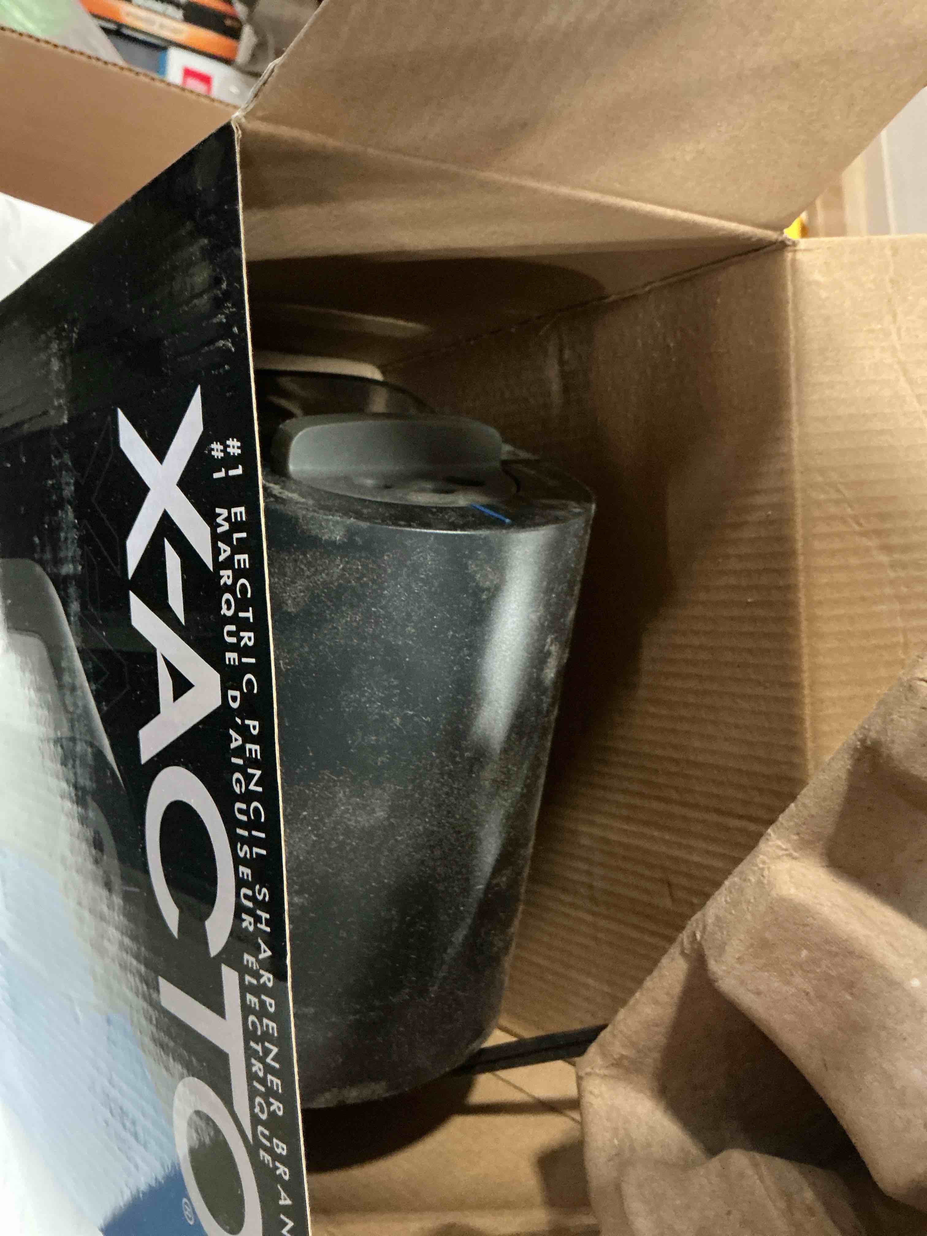 Condition photo showing As Is for x-acto pencil sharpener, school pro electric pencil sharpener, with six size dial, xl shavings bin, black, 1 count - heavy duty, teacher and school supplies