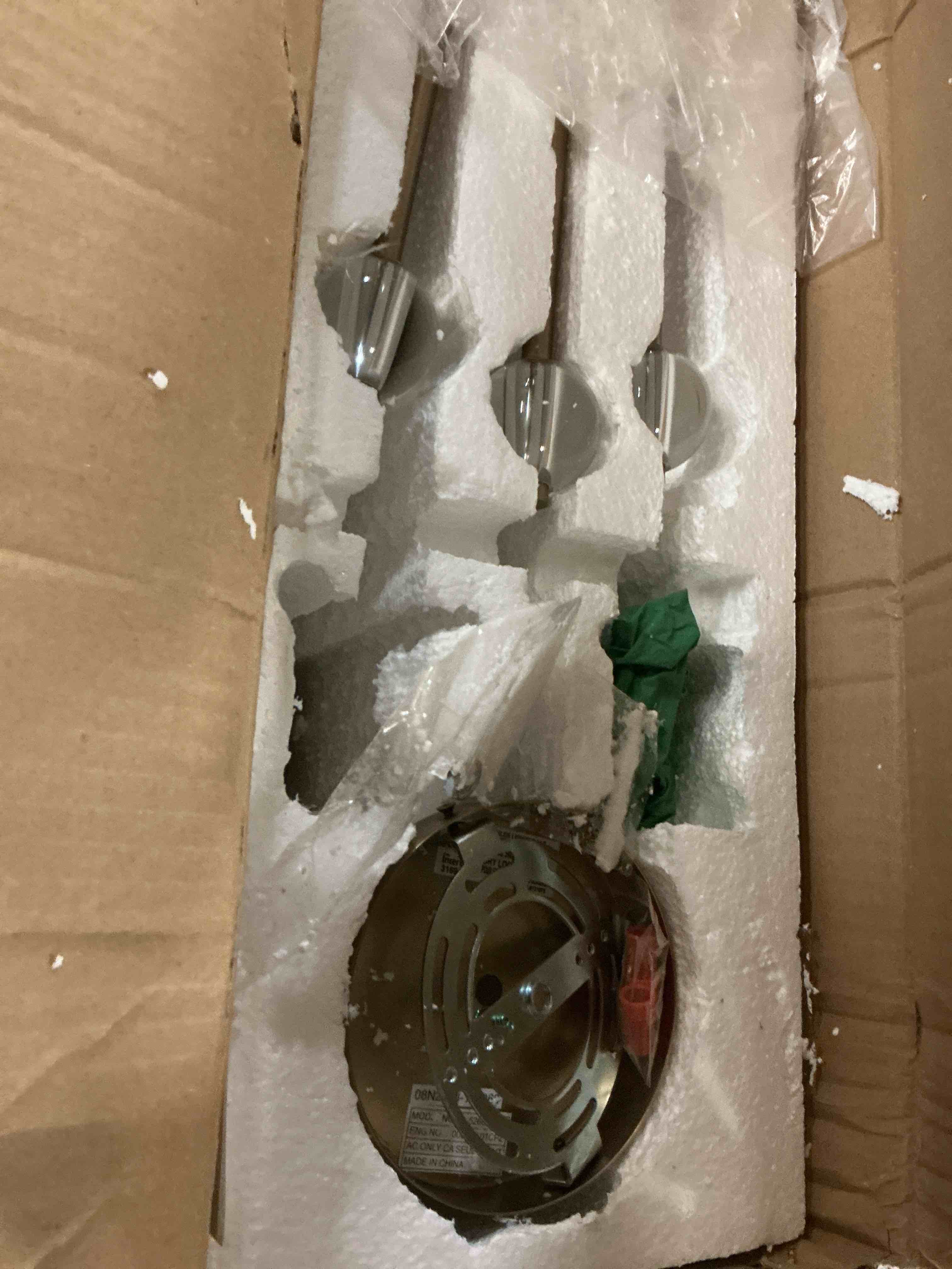 Condition photo showing Good Condition for kichler 52602 ocala 6 light 25  wide semi-flush ceiling fixture - bronze