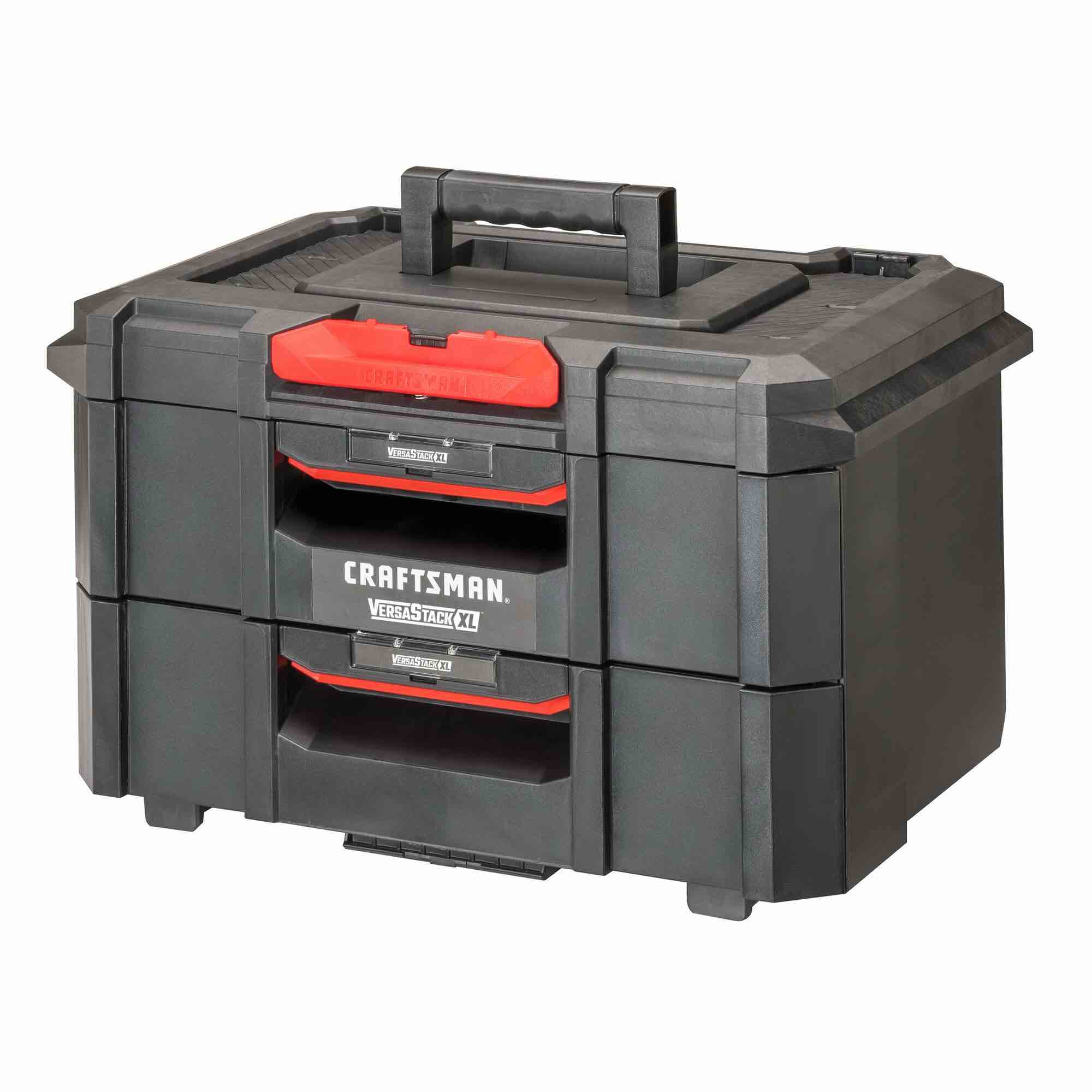 craftsman tradestack 21.5-in w x 12.79-in h x 13.85-in d 2 -drawer black structural foam tool bo