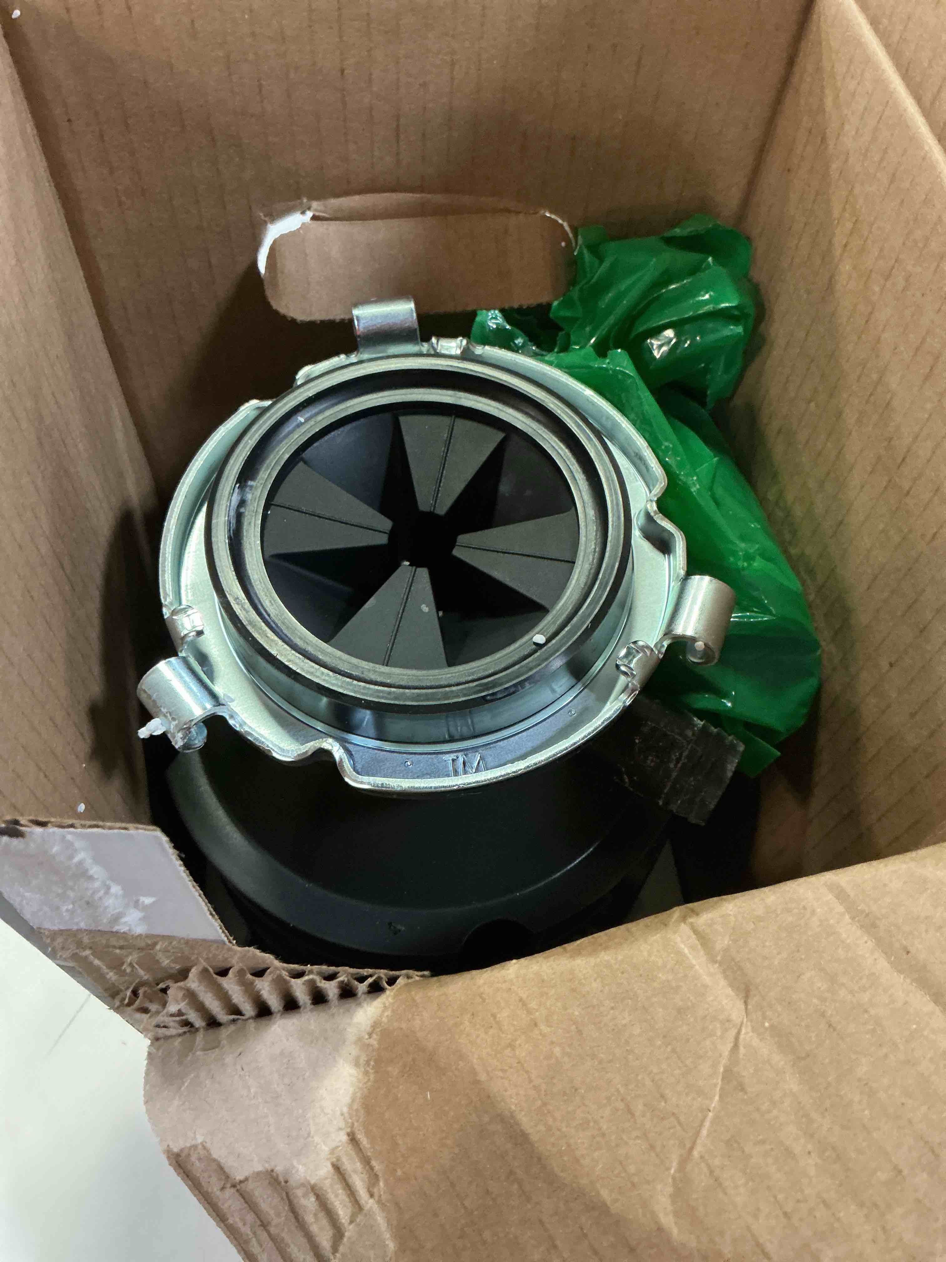 Condition photo showing As Is for new insinkerator badger 1xl garbage disposal 1/3 h