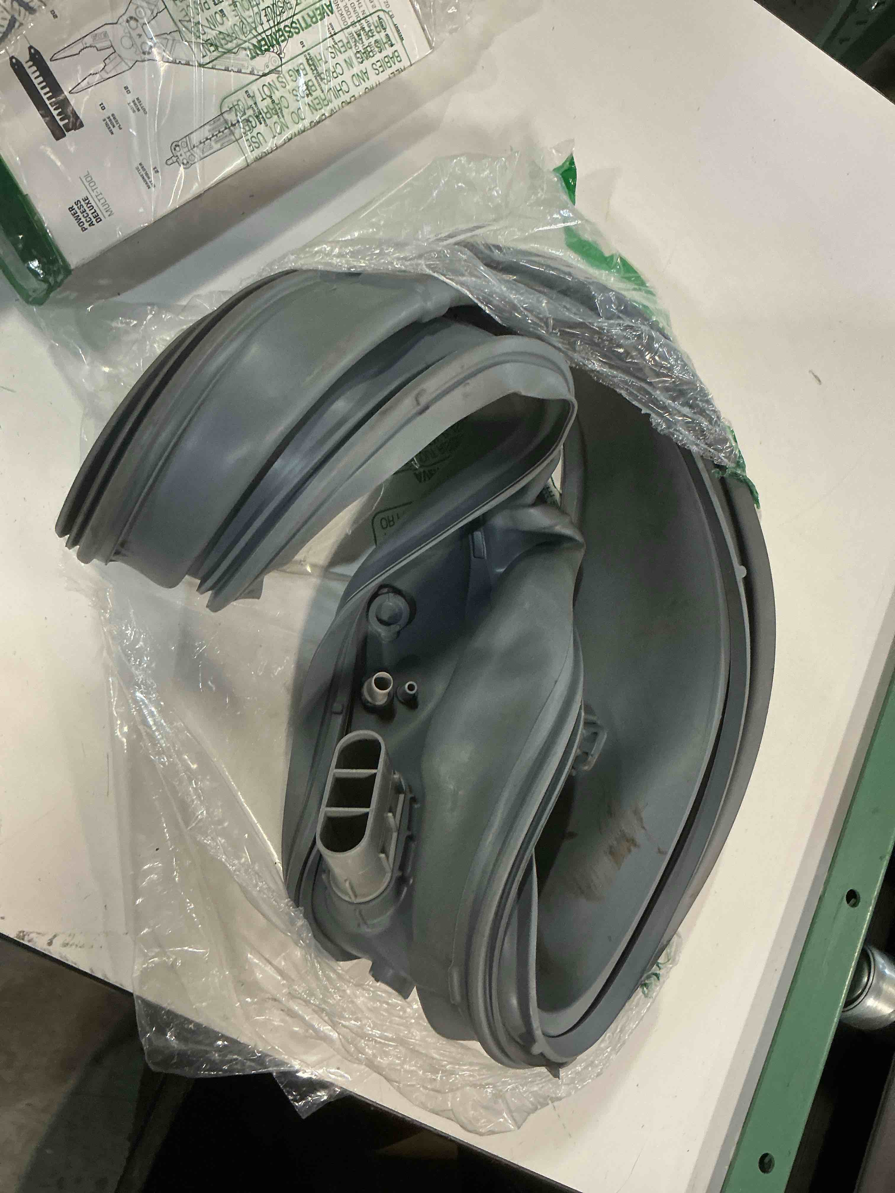 Condition photo showing As Is for dc97-18094b washer door boot seal gasket diaphragm & 383eer4001a washer inner/outer tub spring expansion tool-fit for wf42h5000aw/a2 wf42h5200af/a2 wf42h5200ap/a2 by beaquicy