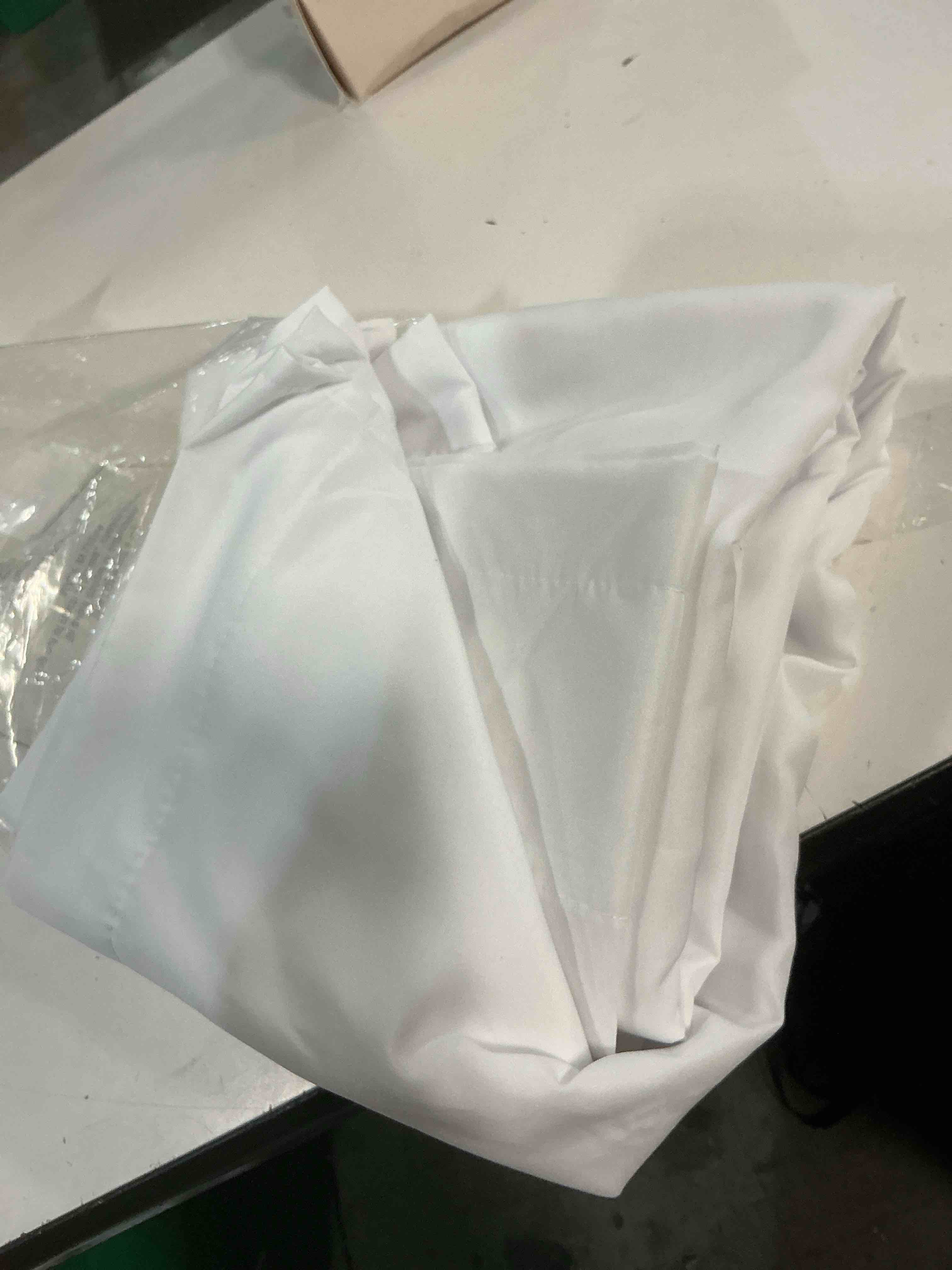 Condition photo showing Good Condition for anmao non-see-through bright white privacy semi sheer curtains for living room 96 inch length 2 panels set, light filtering that let light in rod pocket window drapes for bedroom, 52w x 96l,pure white 52"w x 96"l (pack of 2) pure white