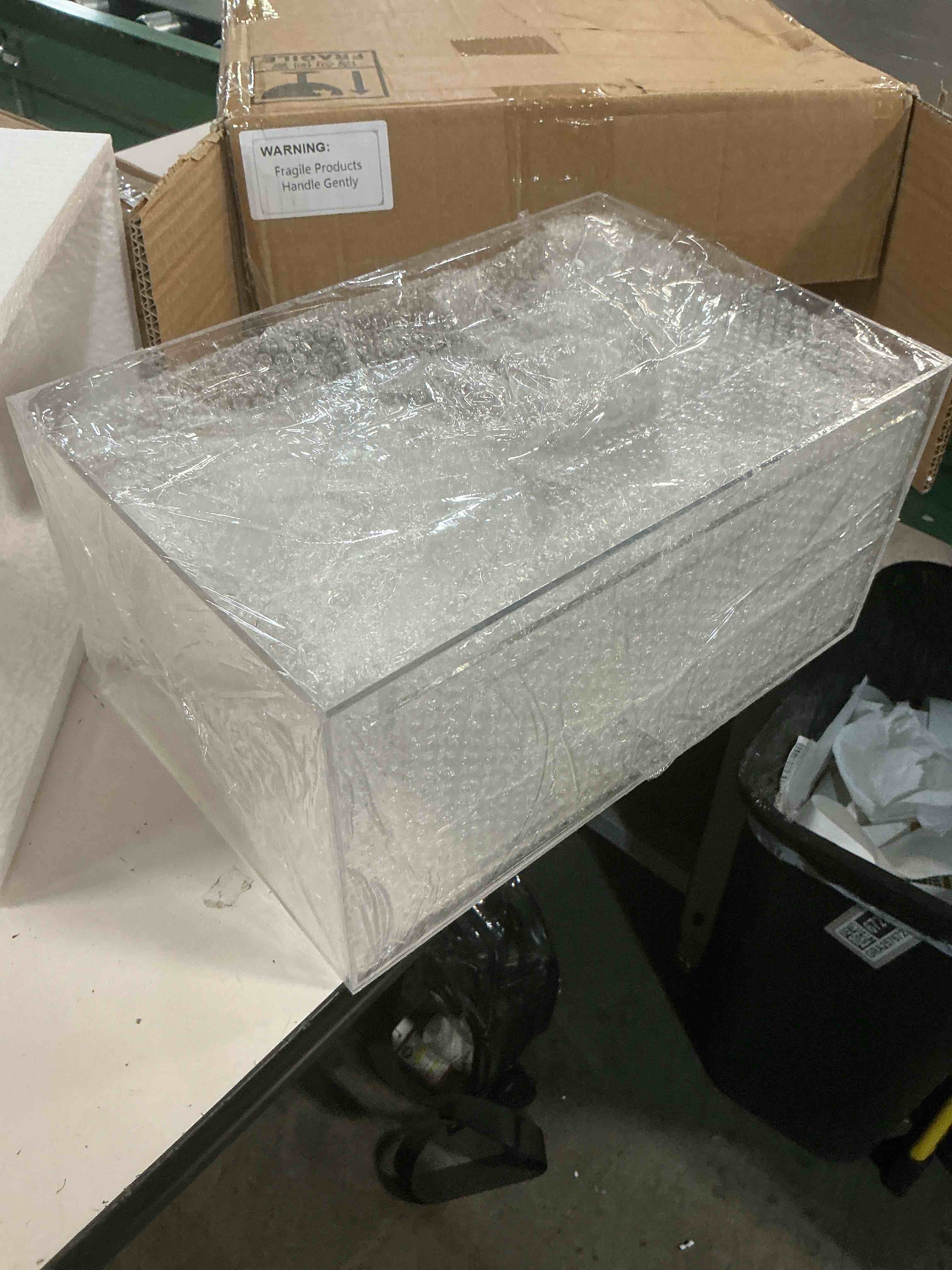 Condition photo showing New/Like New for leinuosen 6 pcs acrylic buffet risers stands for food display cubes box, 7 to 12 inch rectangle catering table dessert decor for wedding brunch setup party jewelry collectibles, hollow bottom (clear) clear 7 to 12 inch rectangle