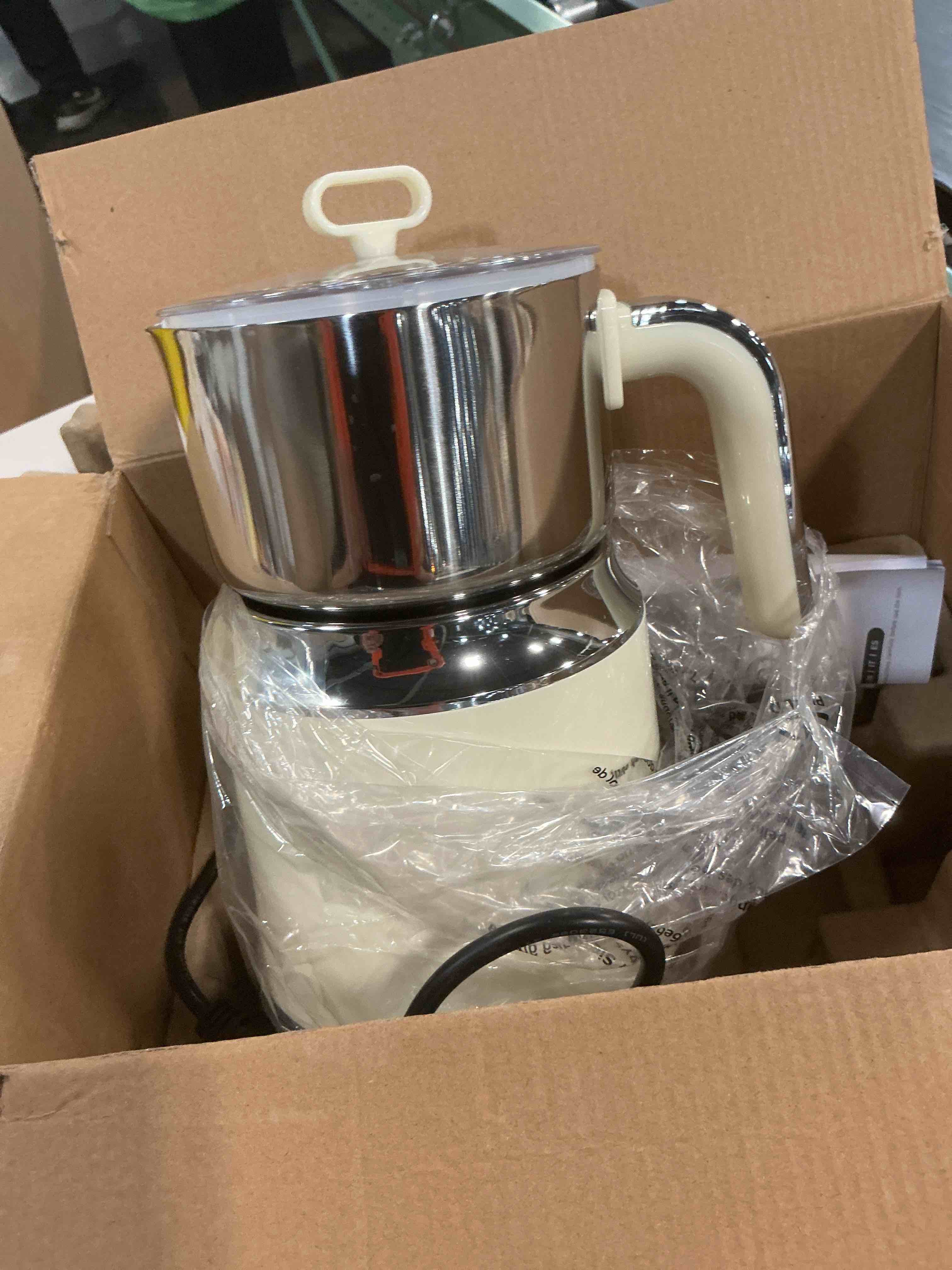 Condition photo showing As Is for milk frother, 27oz all-in-1 milk steamer and frother for coffee, variable froth thickness, hot & cold foam milk warmer with temperature control